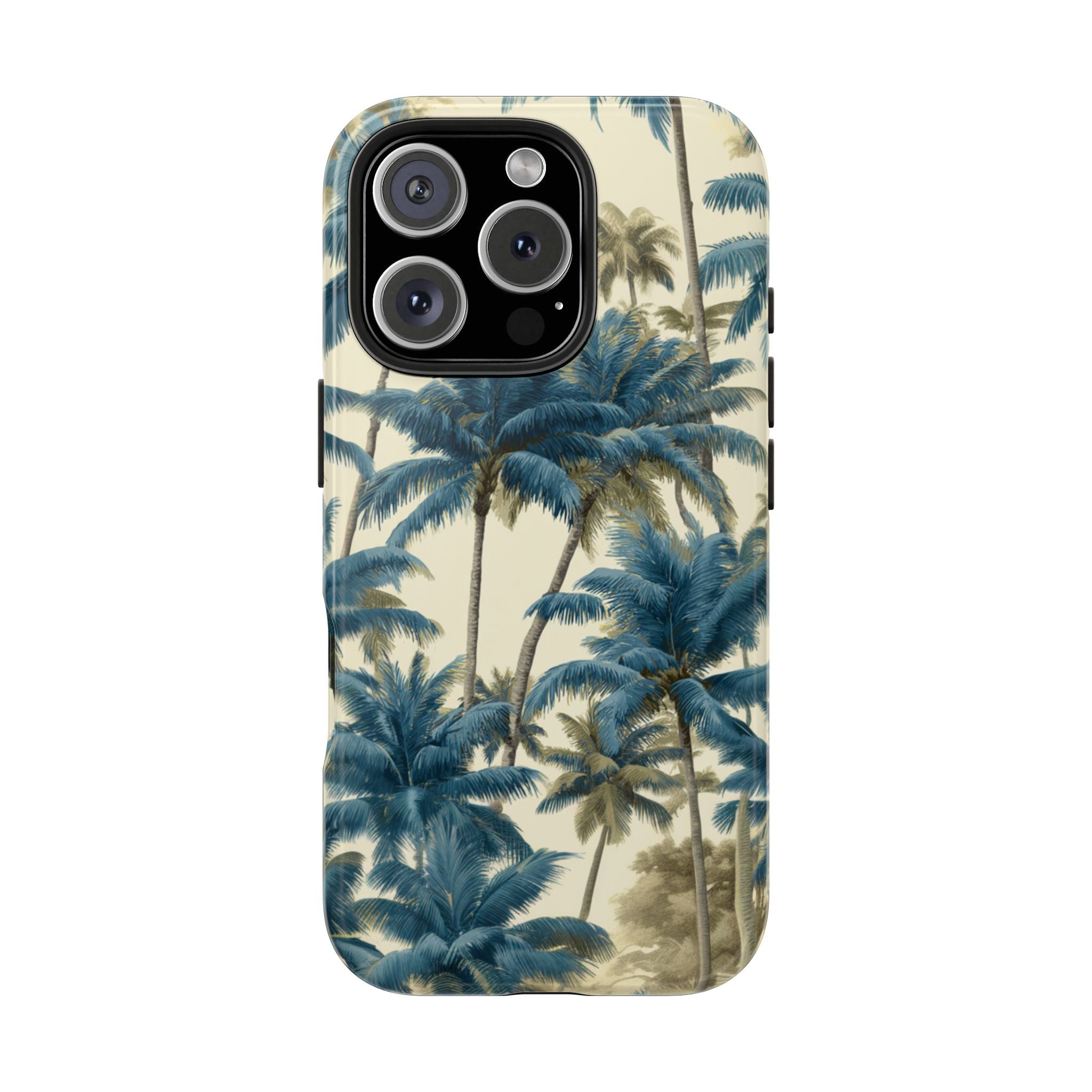 Blue Vintage Tropical Palm