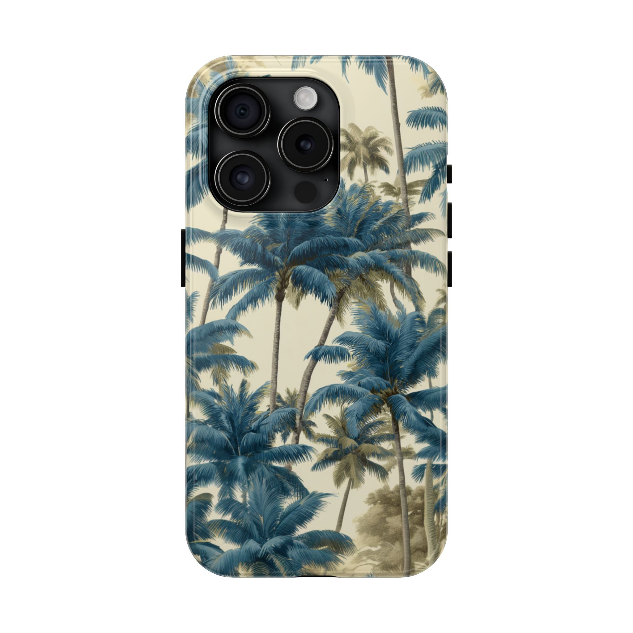 Blue Vintage Tropical Palm