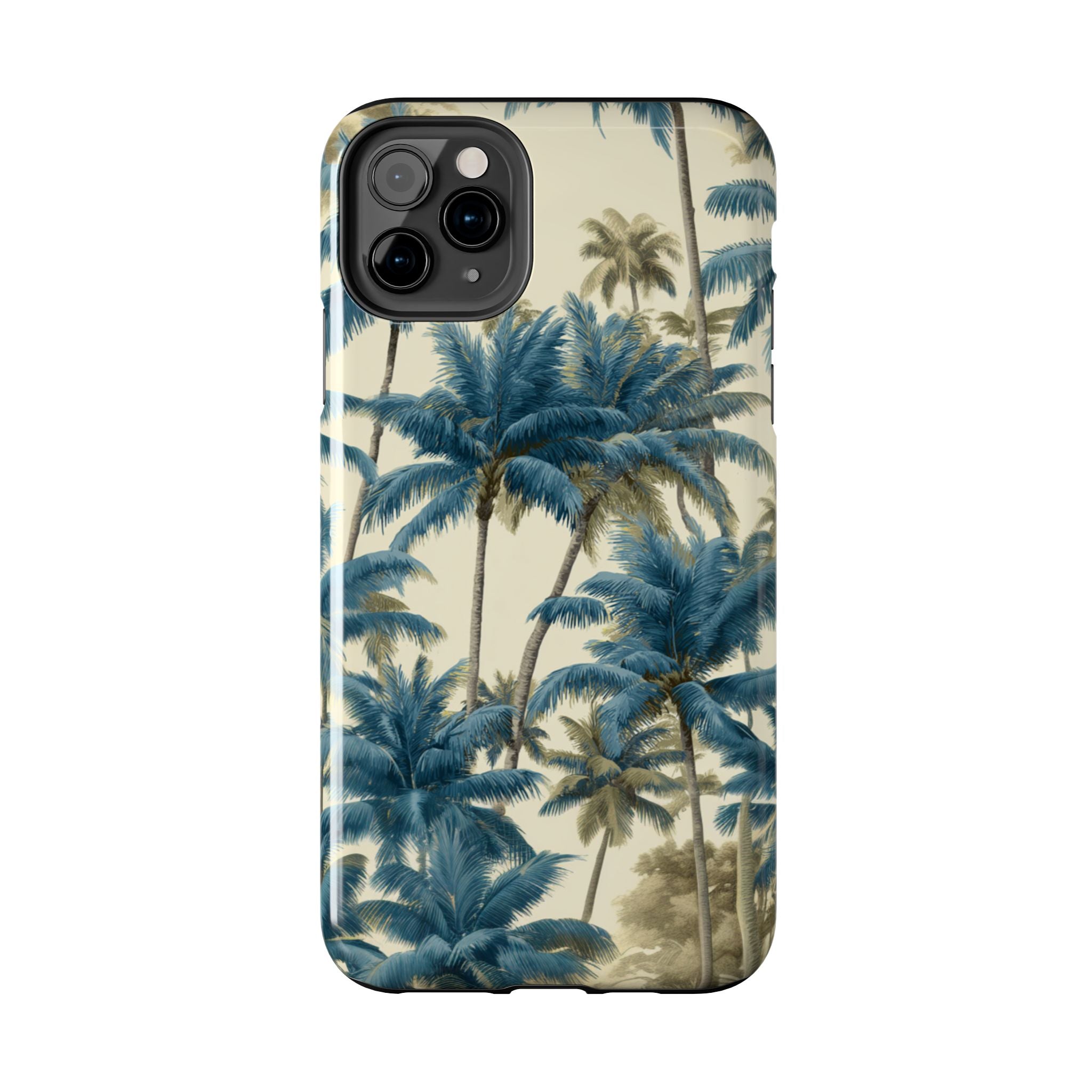 Blue Vintage Tropical Palm