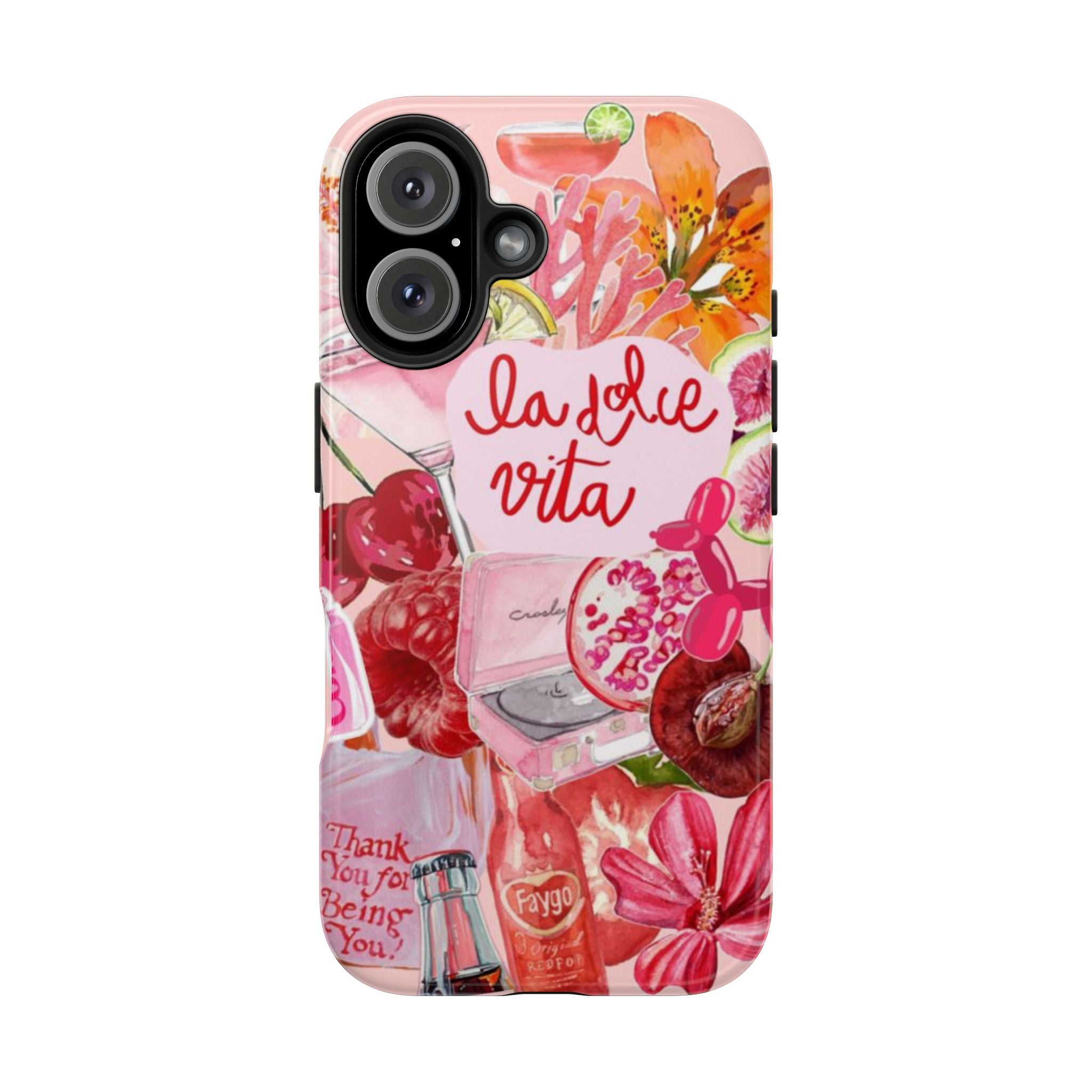 'La Dolce Vita' Pink Floral Collage