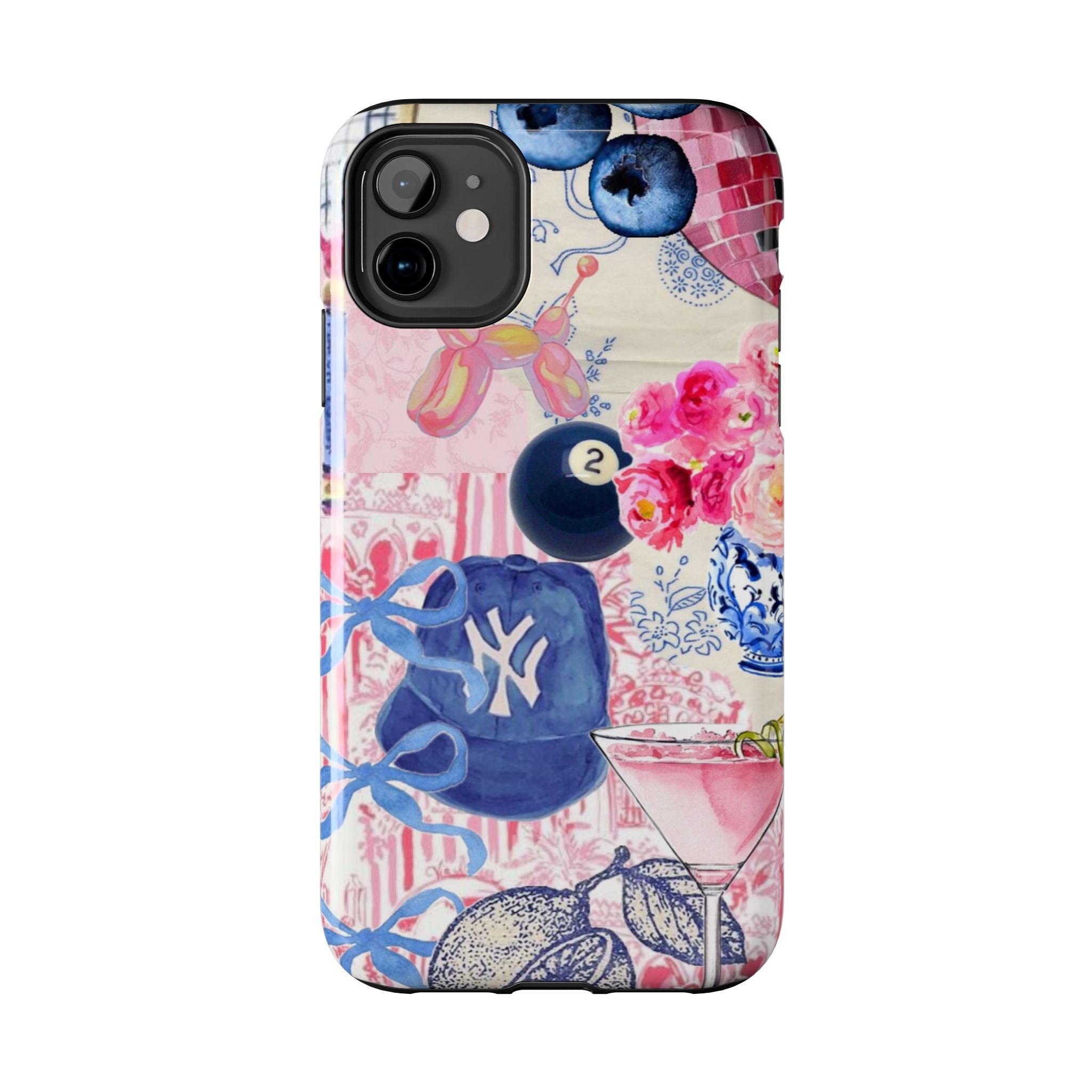 Pink Collage NY Cap, Martini & 8 Ball