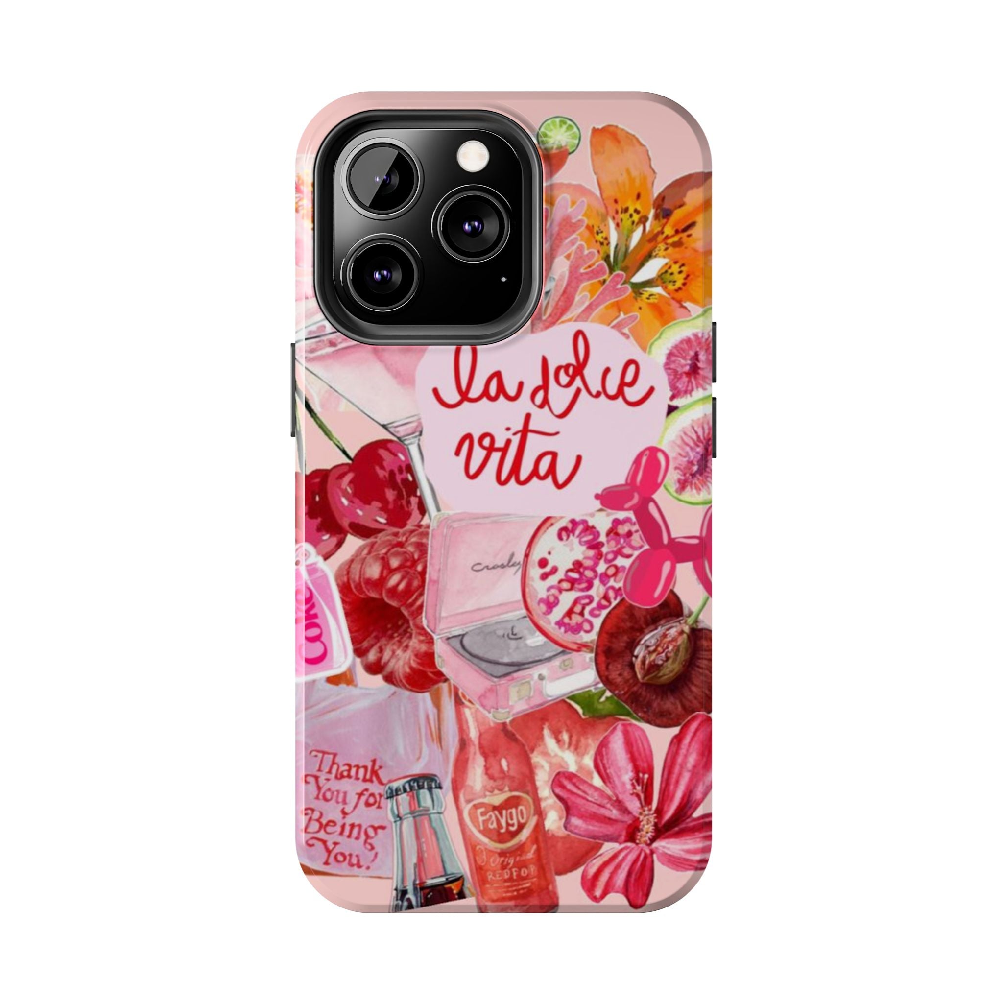 'La Dolce Vita' Pink Floral Collage