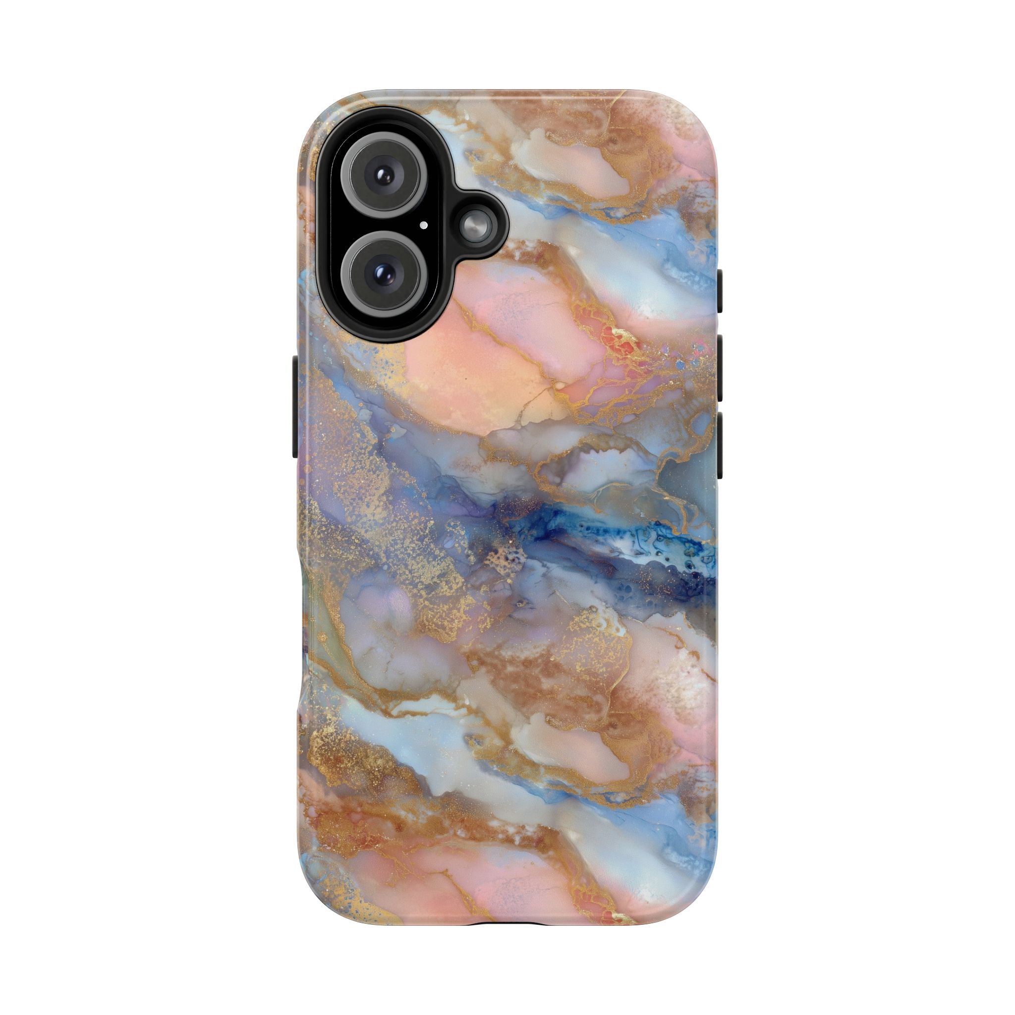 Rose Gold & Blue Abstract Marble