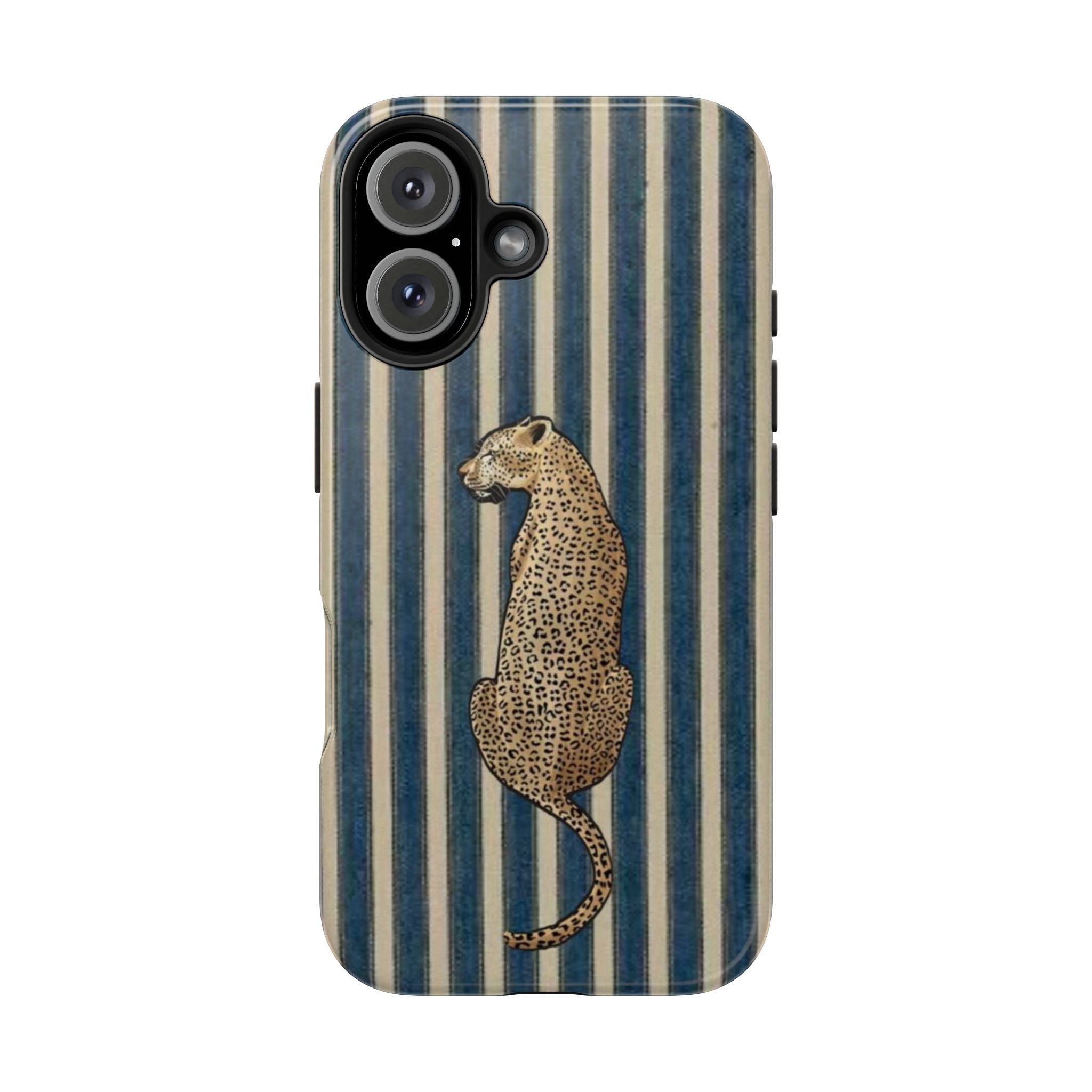 Leopard Vintage Blue Stripe
