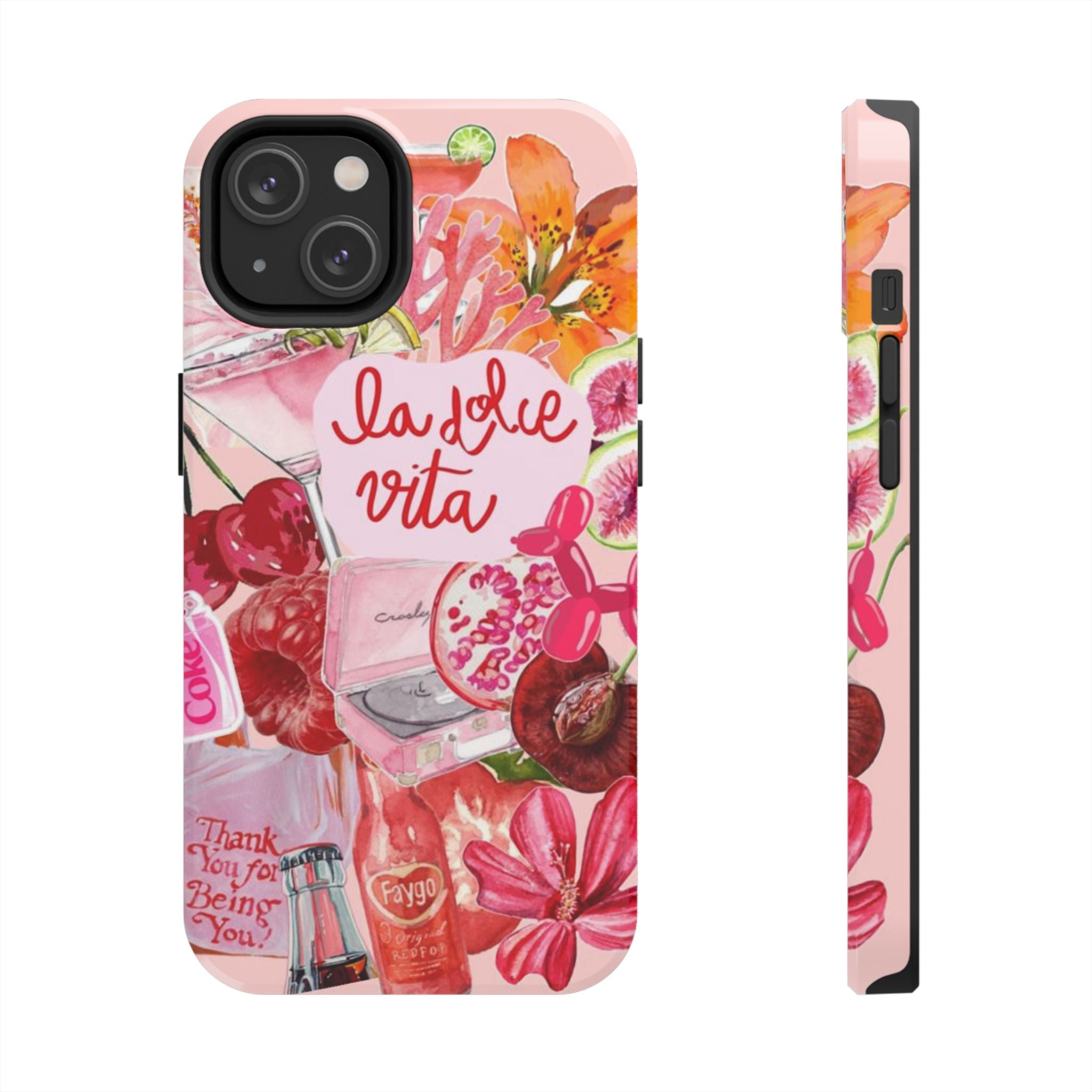 'La Dolce Vita' Pink Floral Collage