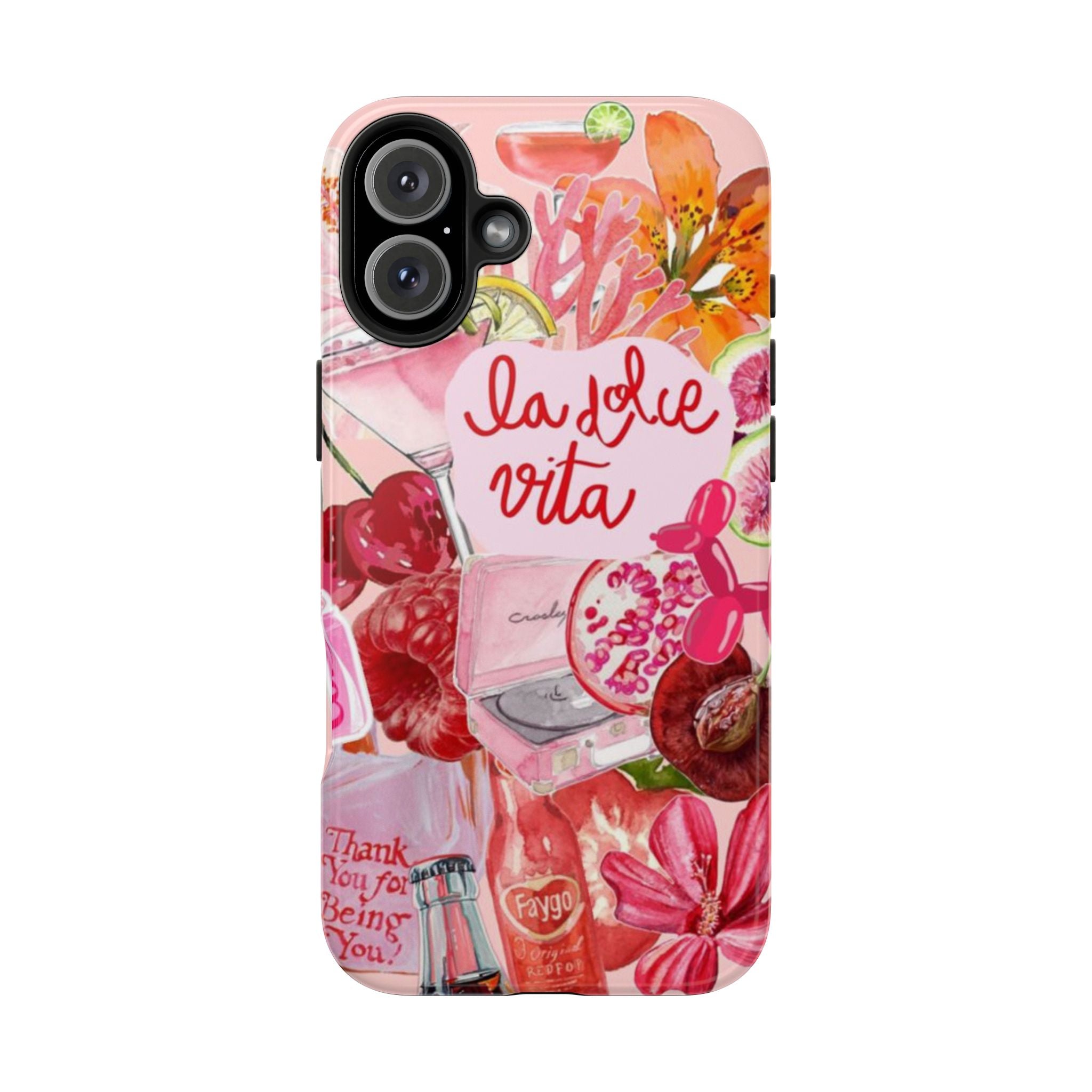 'La Dolce Vita' Pink Floral Collage