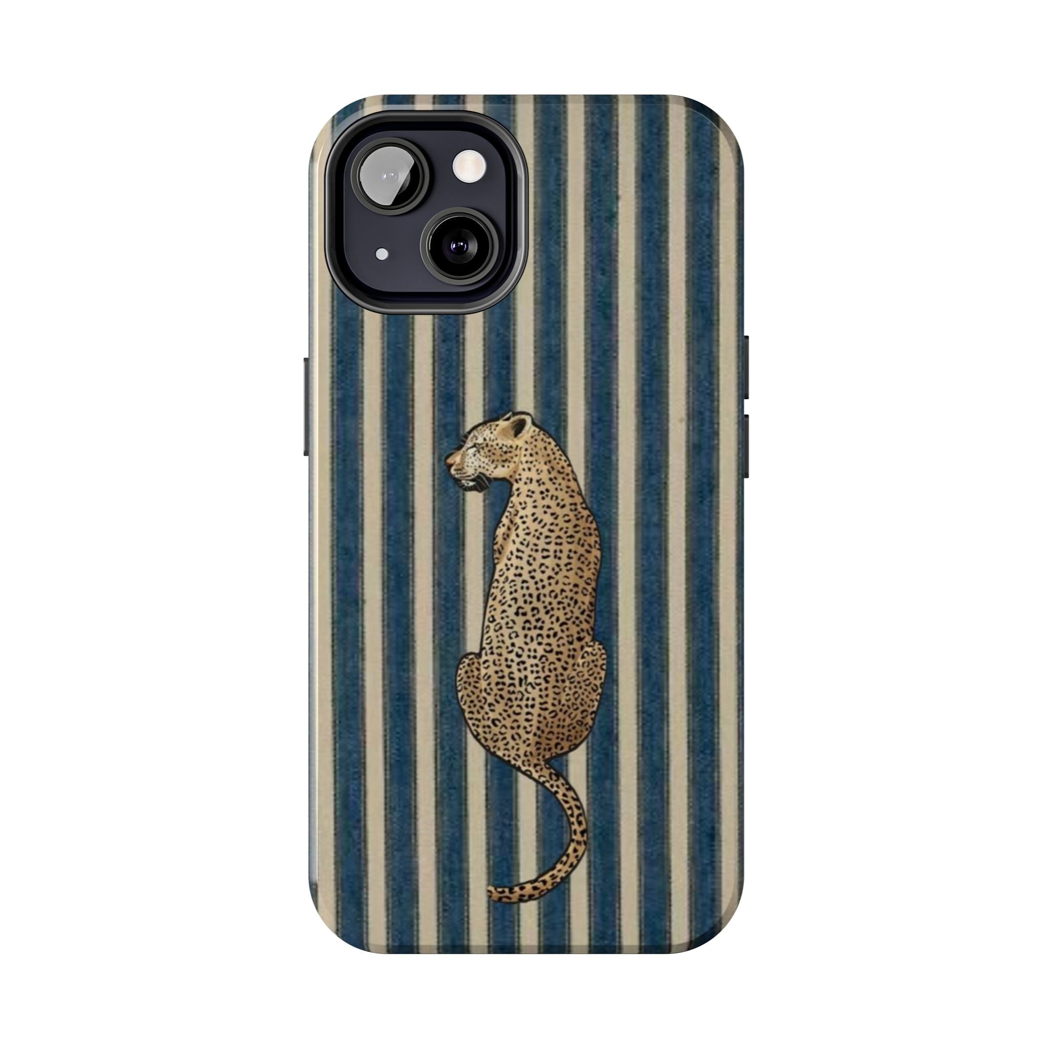 Leopard Vintage Blue Stripe