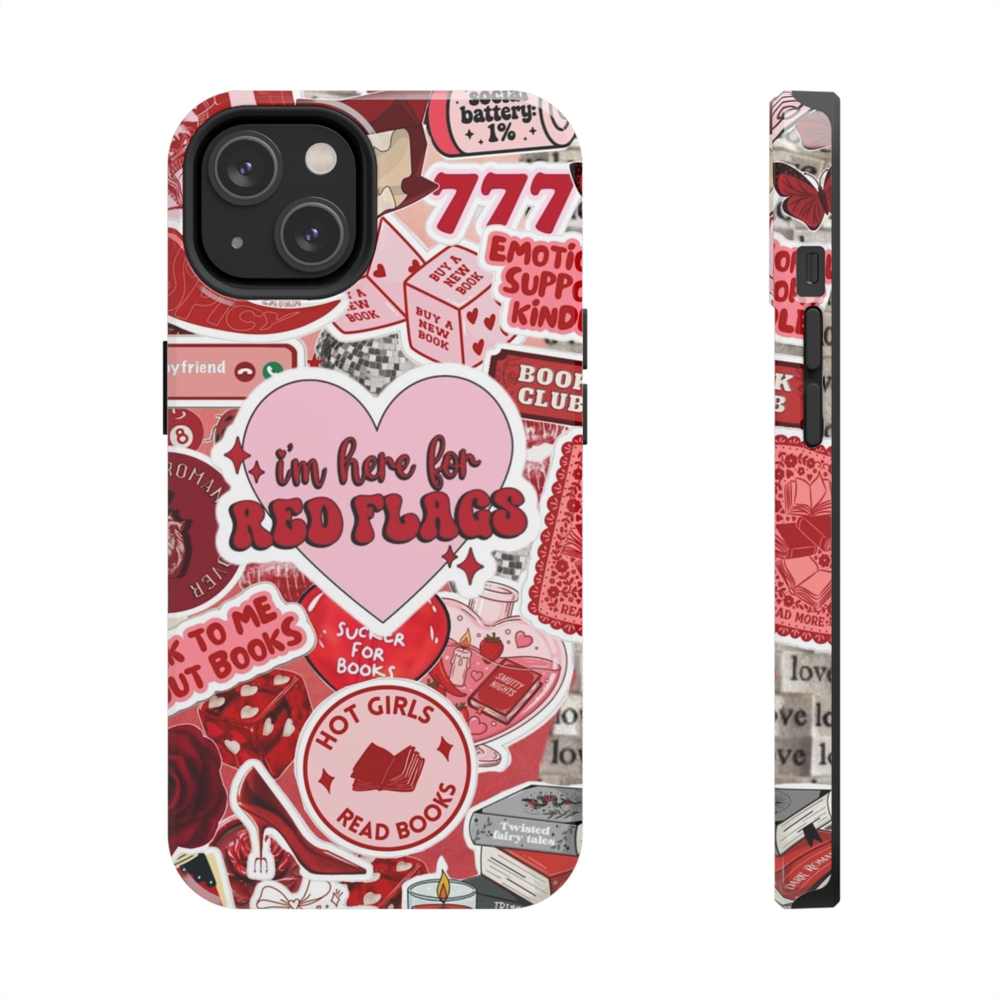 "I’m Here for Red Flags" Red Aesthetic Sticker Collage