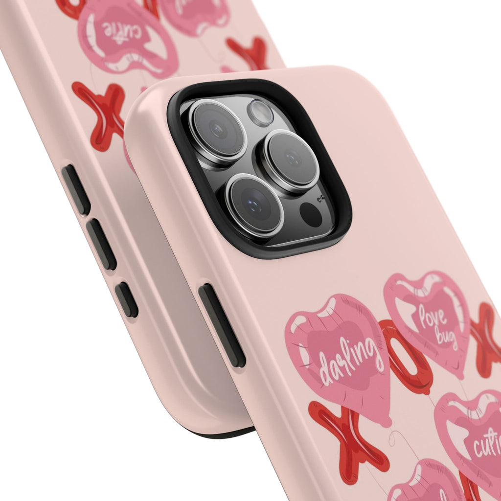 Pink Heart Balloon "darling, love bug, angel, cutie"