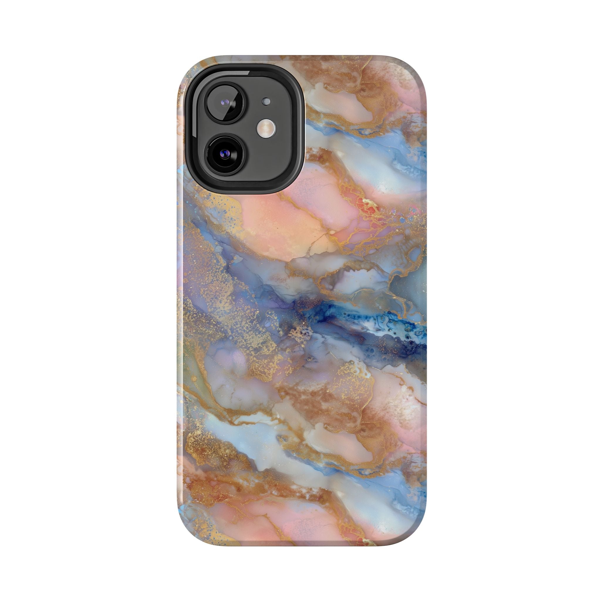 Rose Gold & Blue Abstract Marble