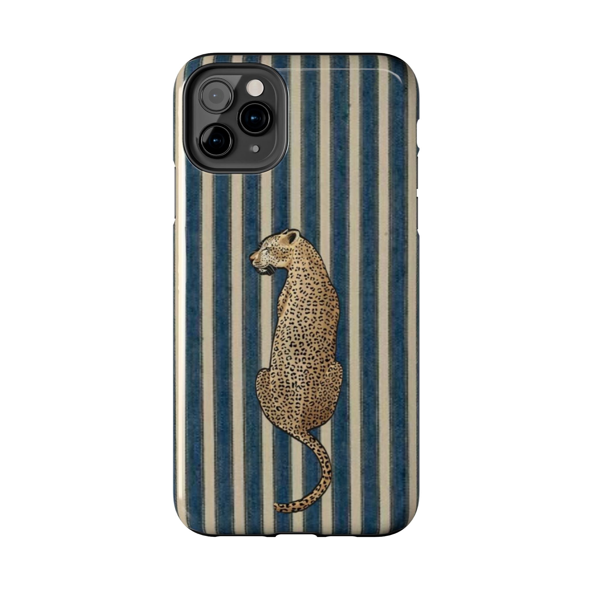 Leopard Vintage Blue Stripe