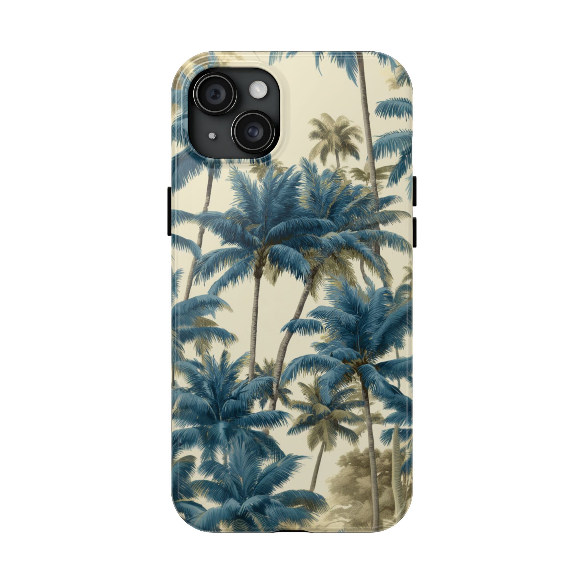 Blue Vintage Tropical Palm