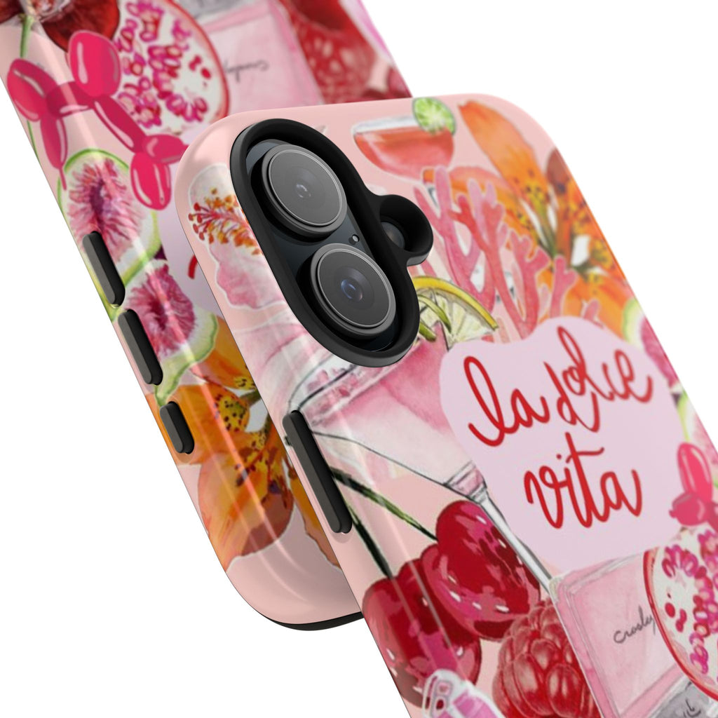 'La Dolce Vita' Pink Floral Collage