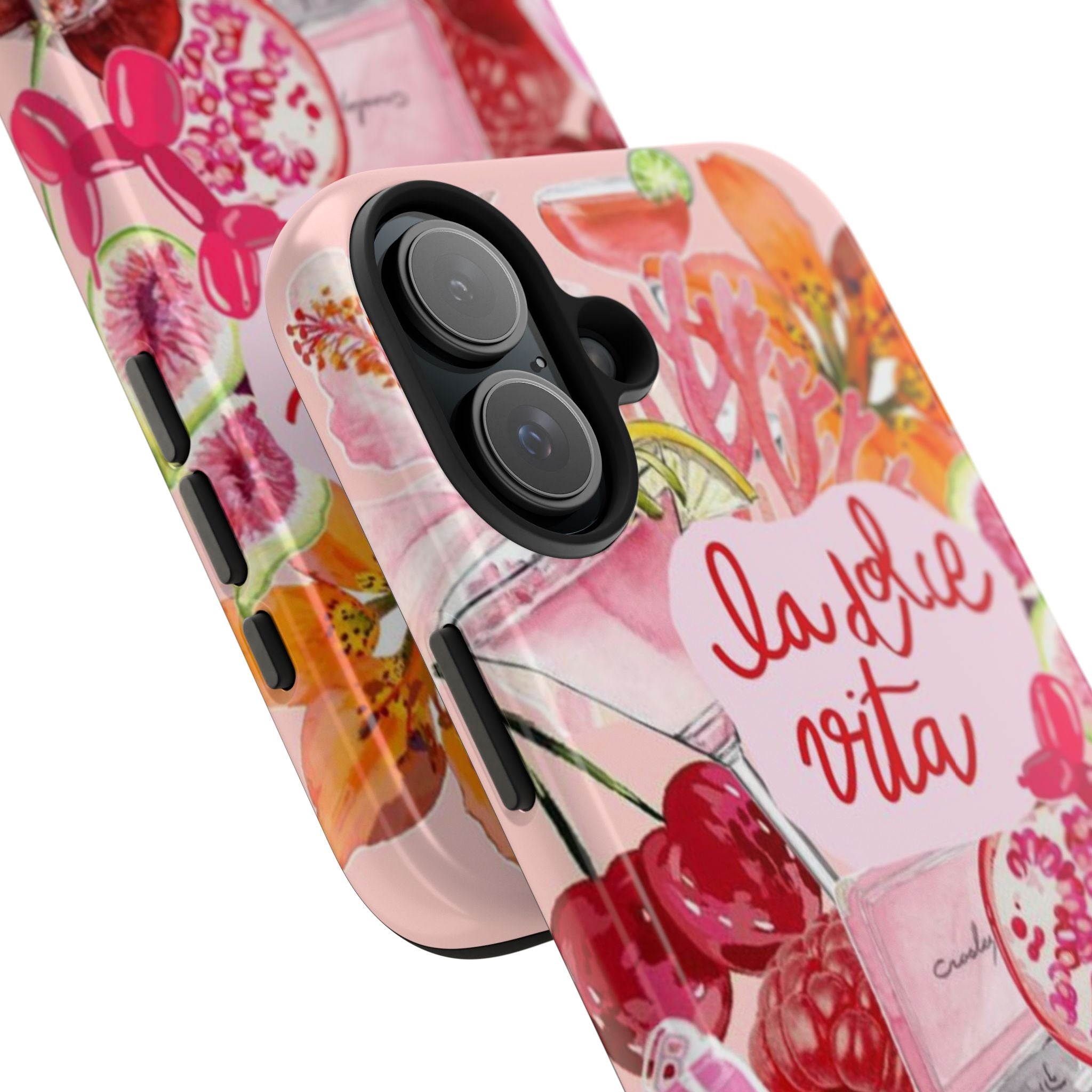 'La Dolce Vita' Pink Floral Collage
