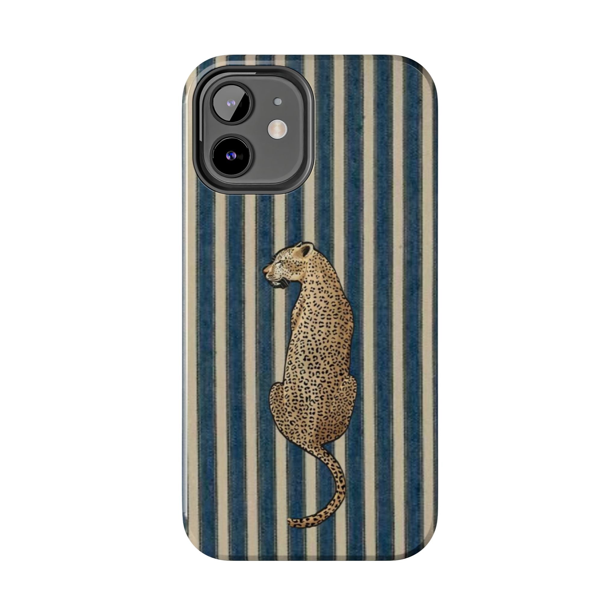 Leopard Vintage Blue Stripe