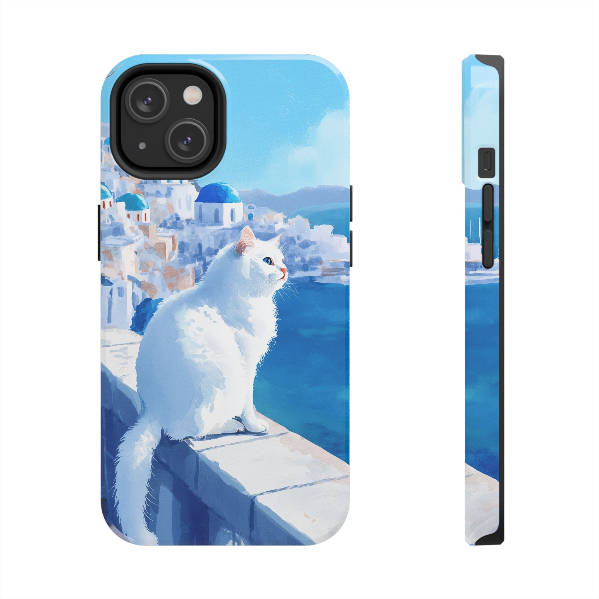 White Cat in Santorini