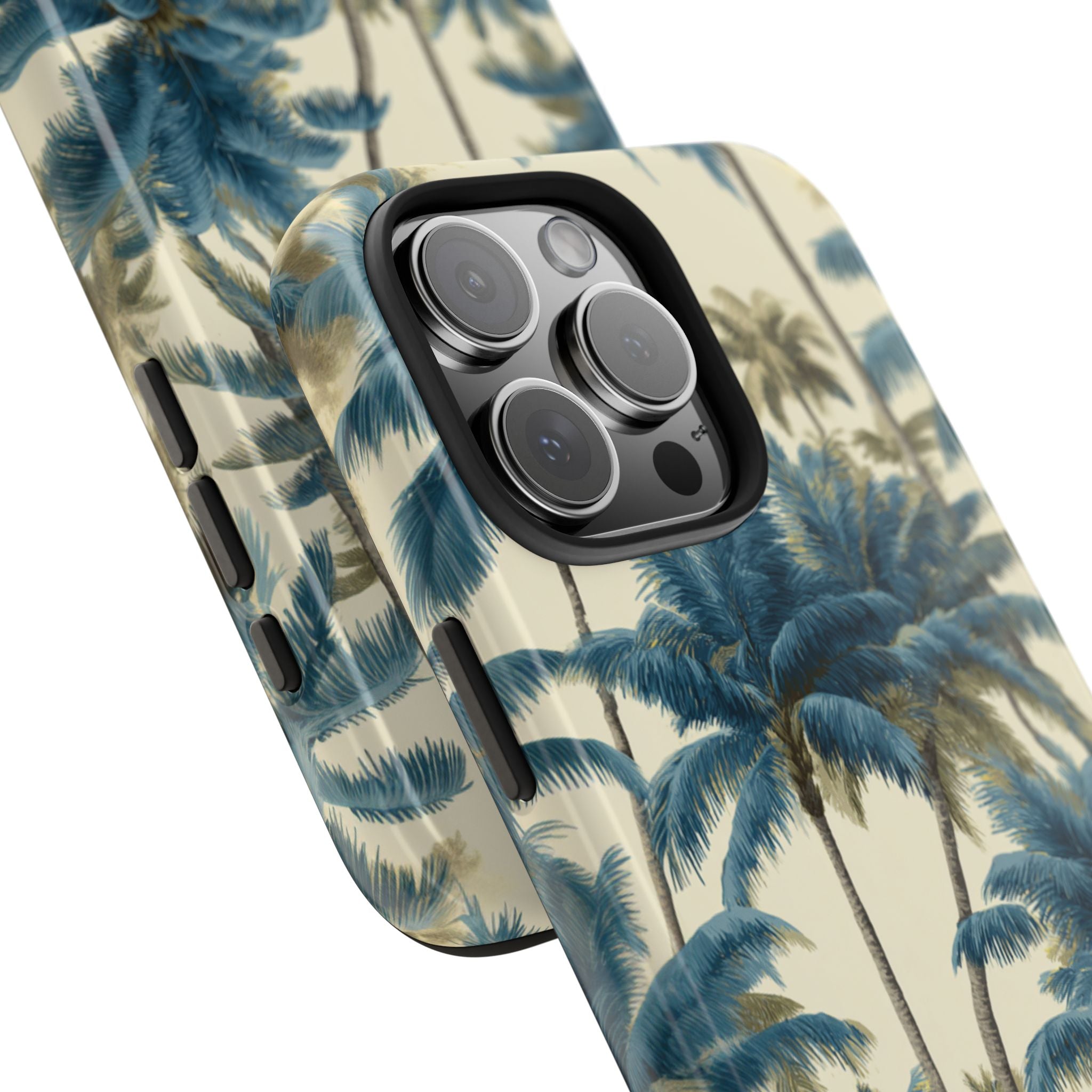 Blue Vintage Tropical Palm