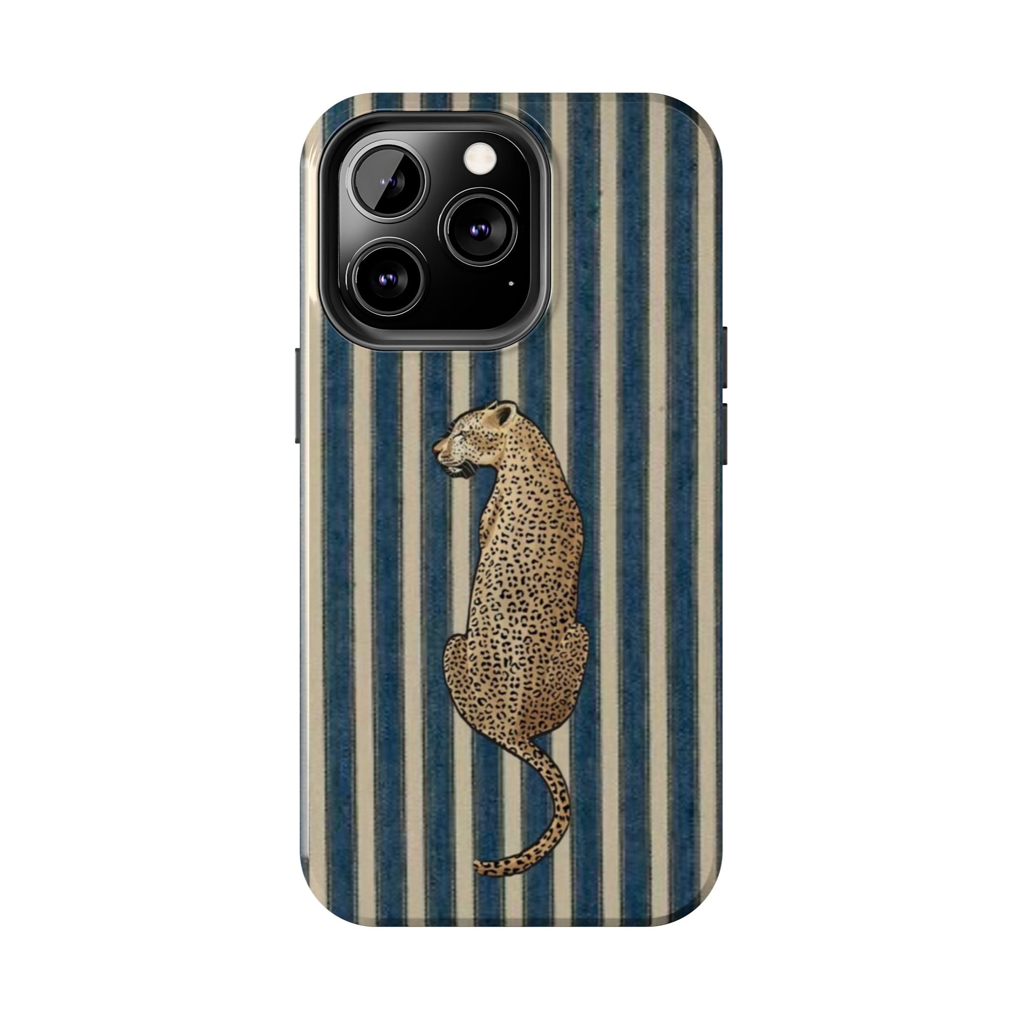 Leopard Vintage Blue Stripe
