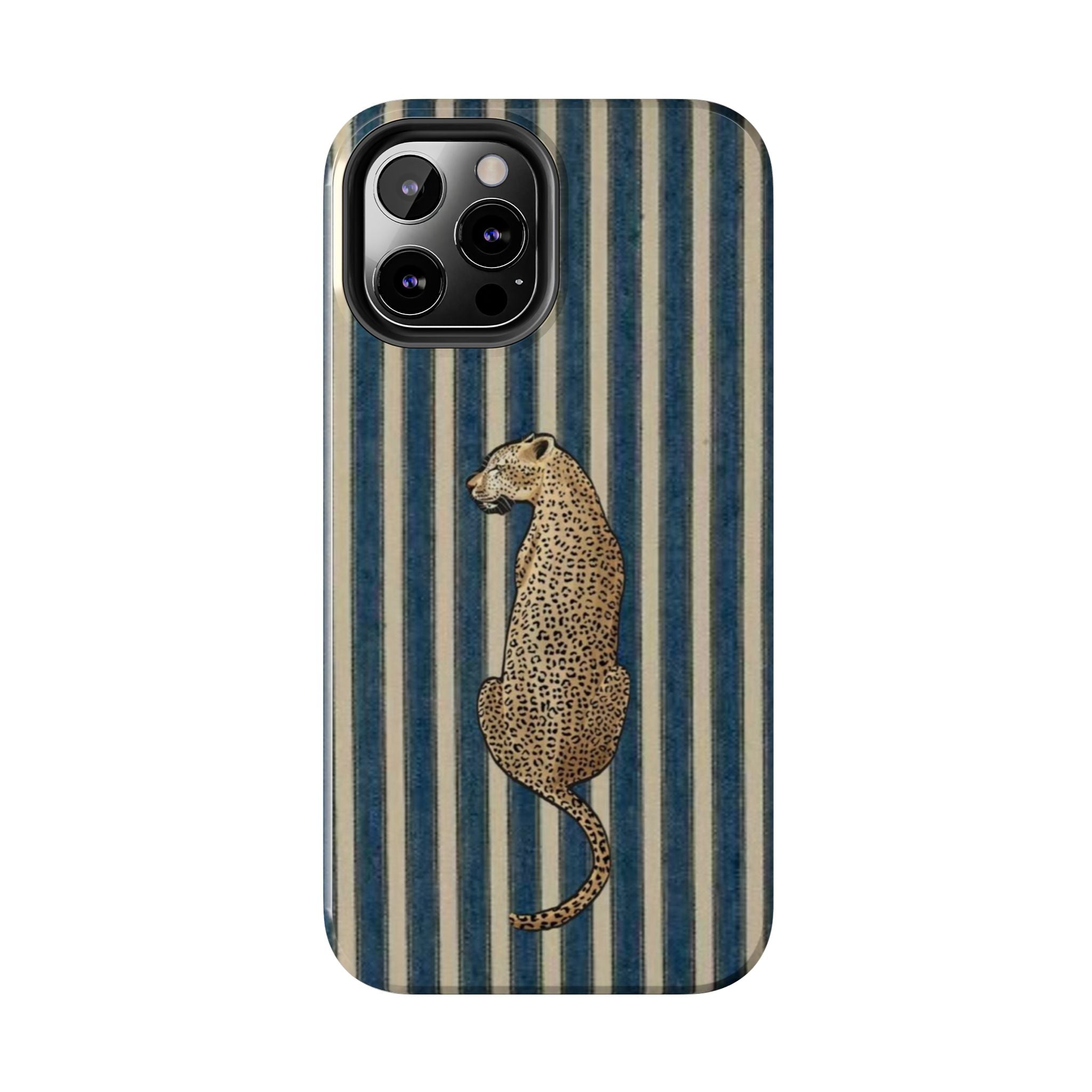 Leopard Vintage Blue Stripe