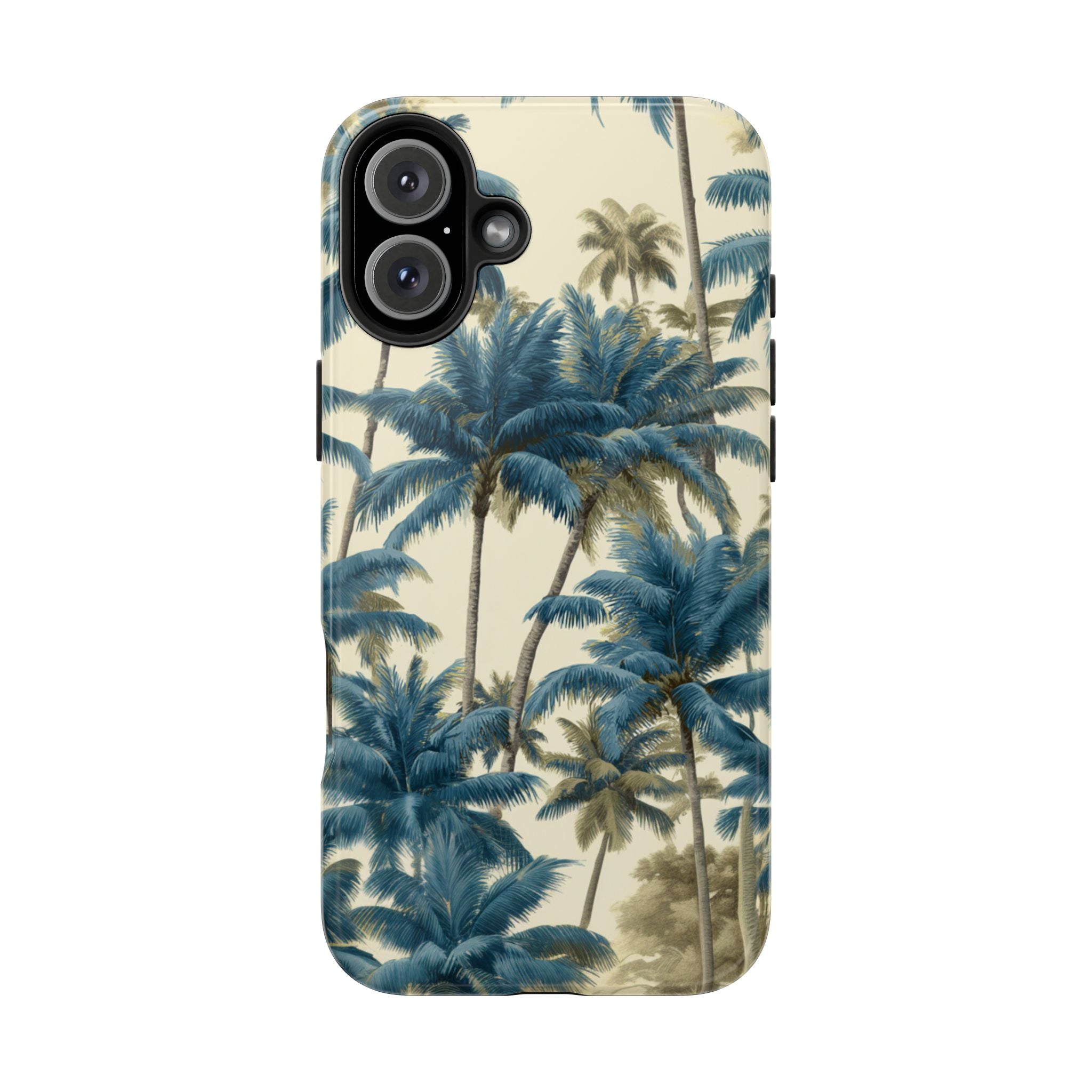 Blue Vintage Tropical Palm