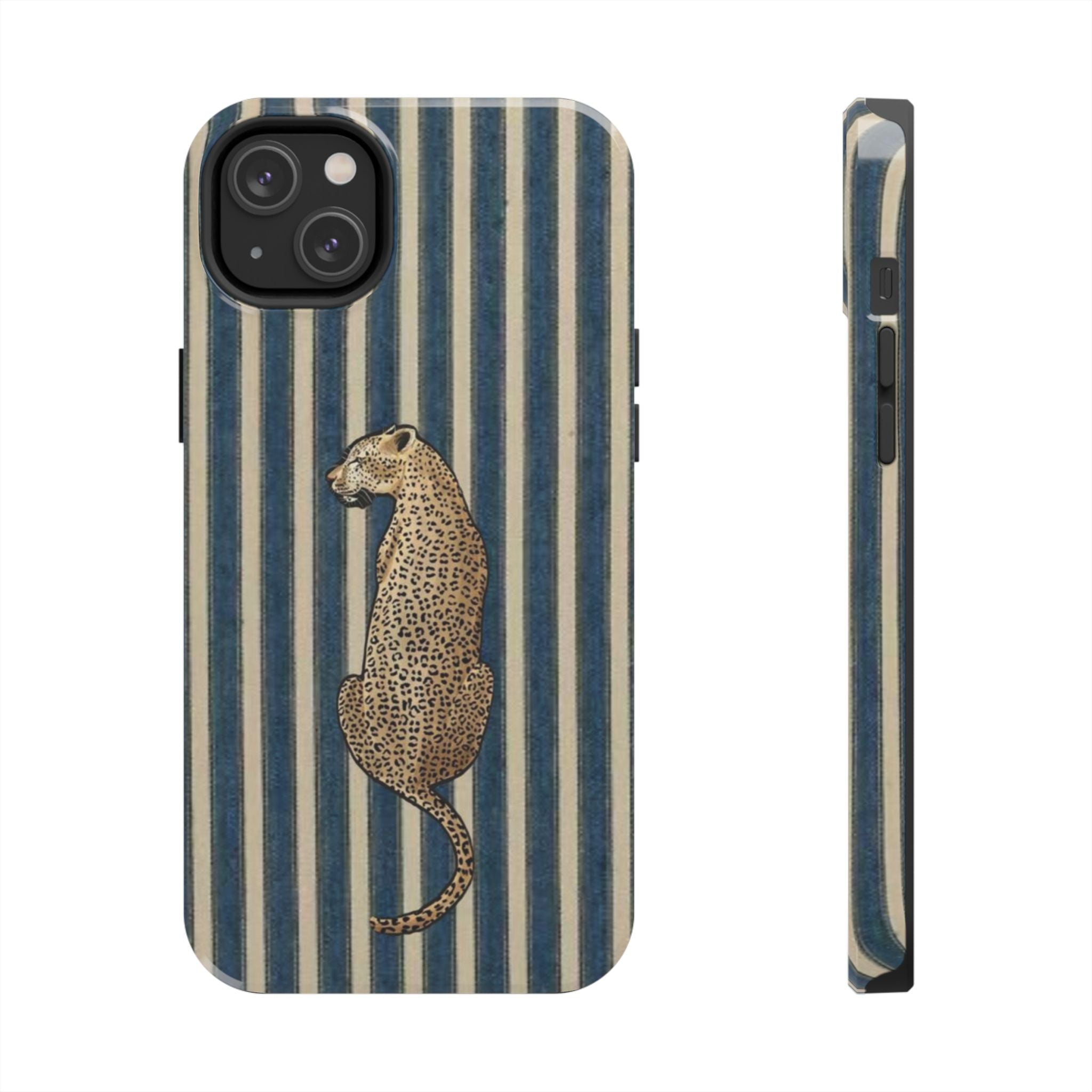 Leopard Vintage Blue Stripe