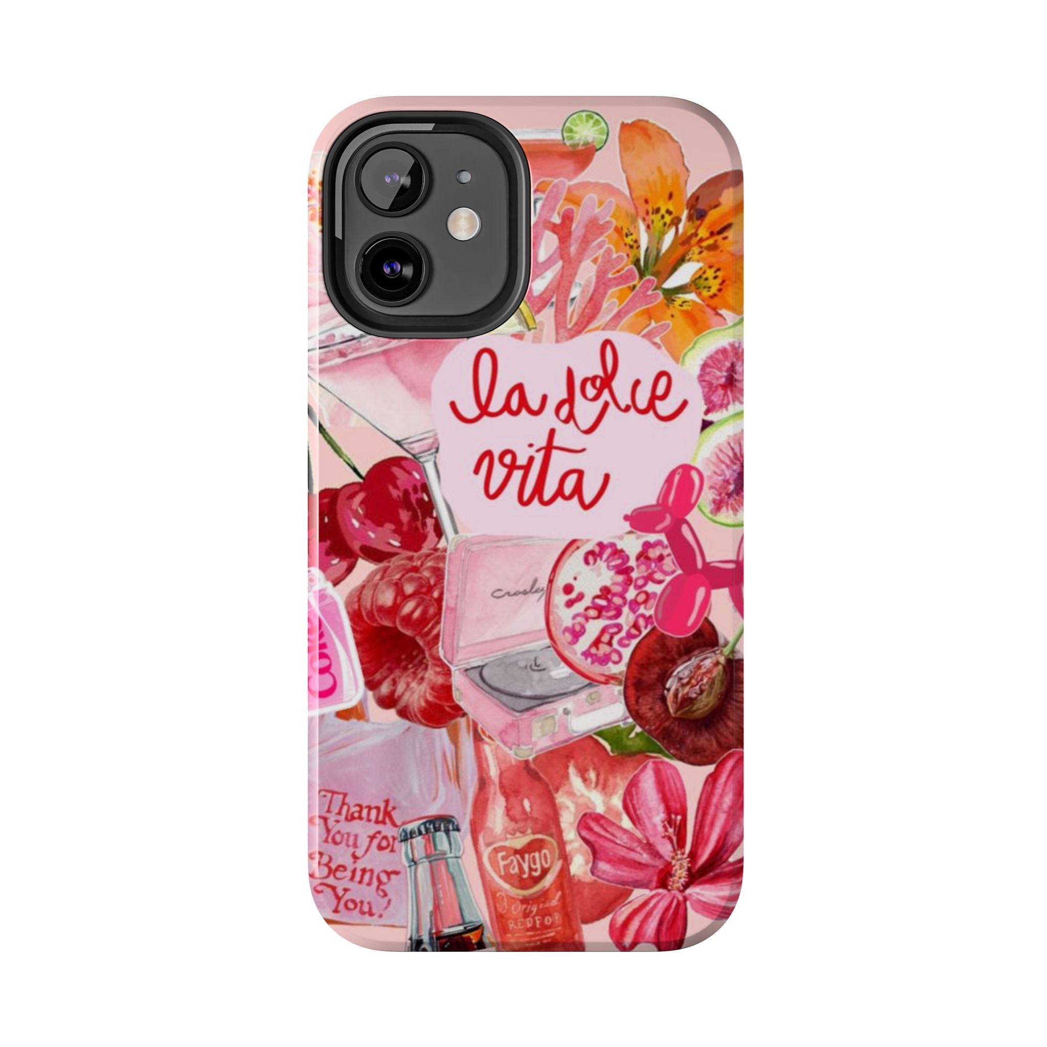 'La Dolce Vita' Pink Floral Collage