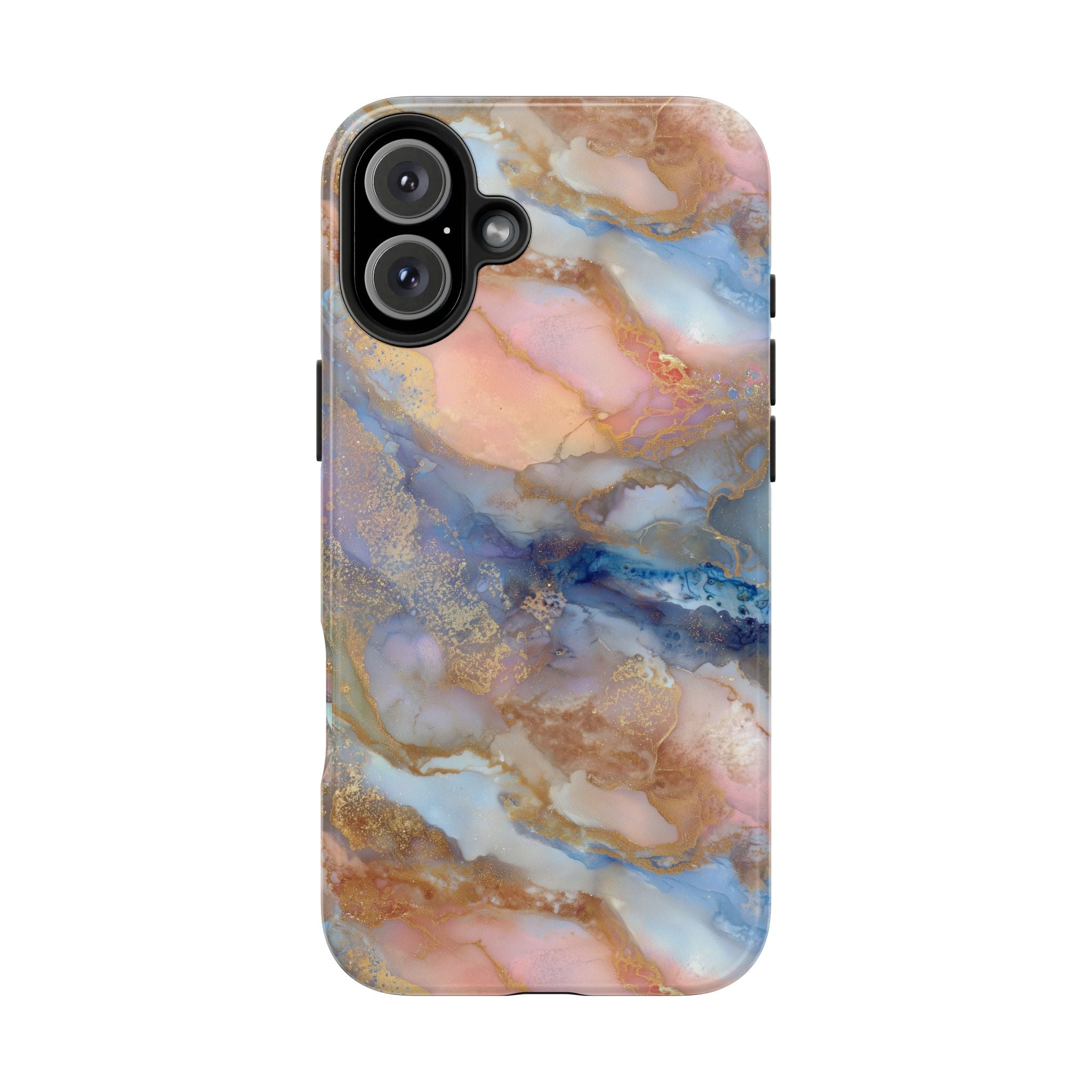 Rose Gold & Blue Abstract Marble