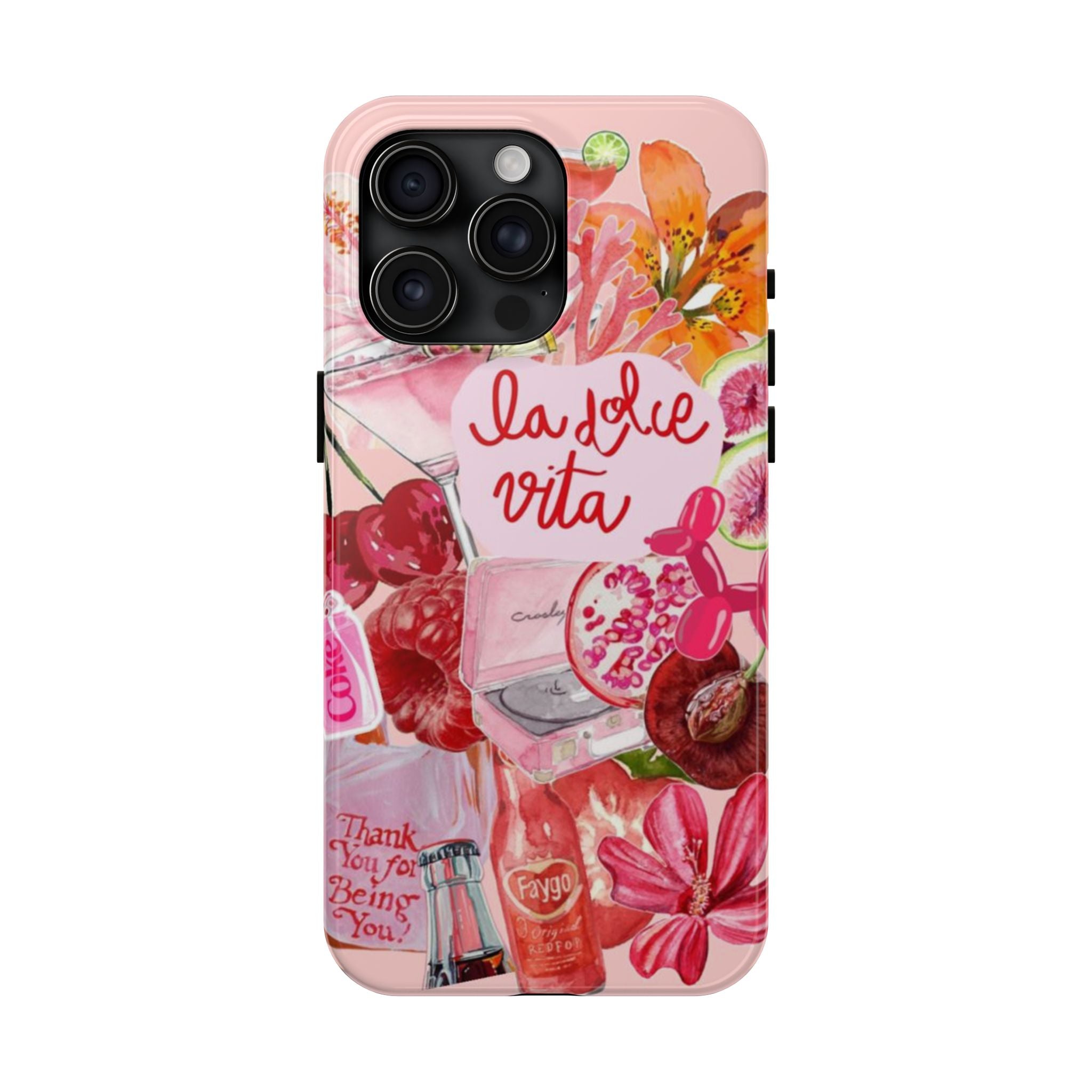 'La Dolce Vita' Pink Floral Collage