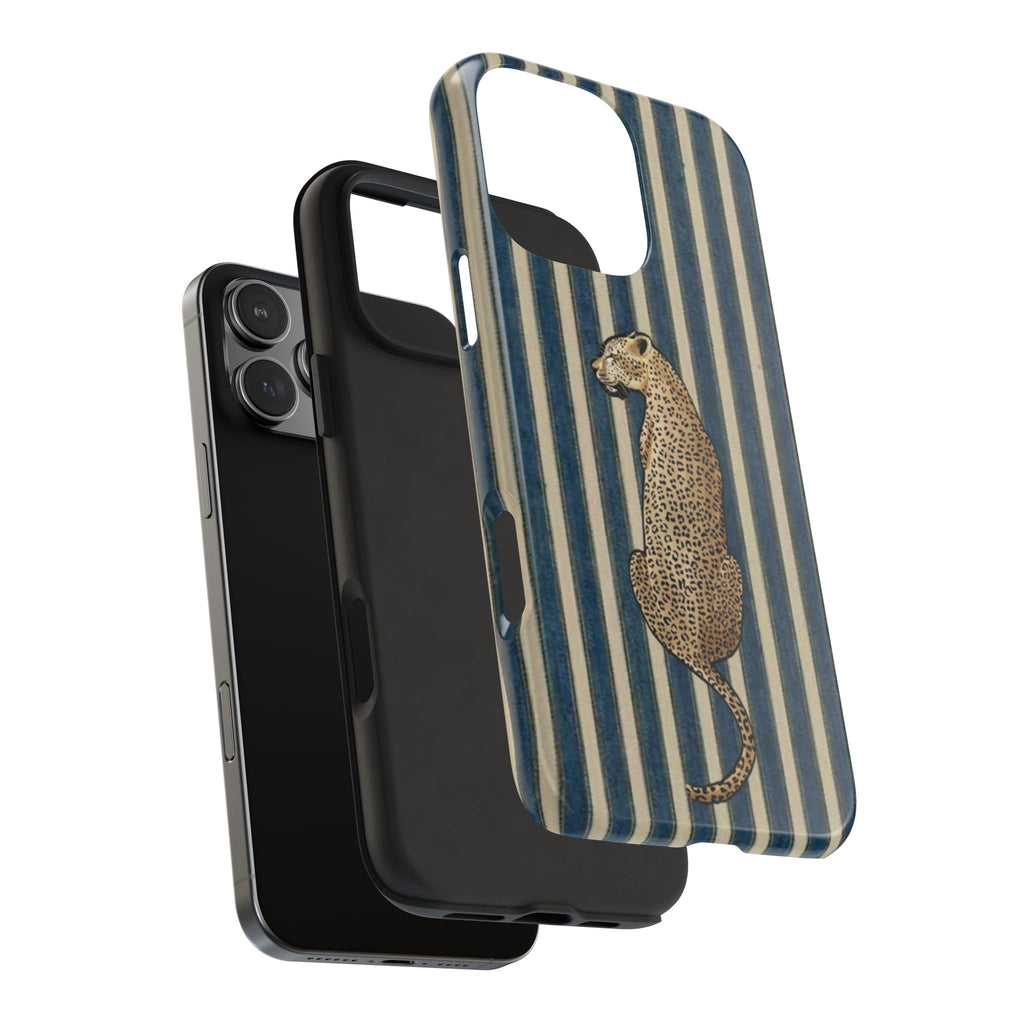 Leopard Vintage Blue Stripe