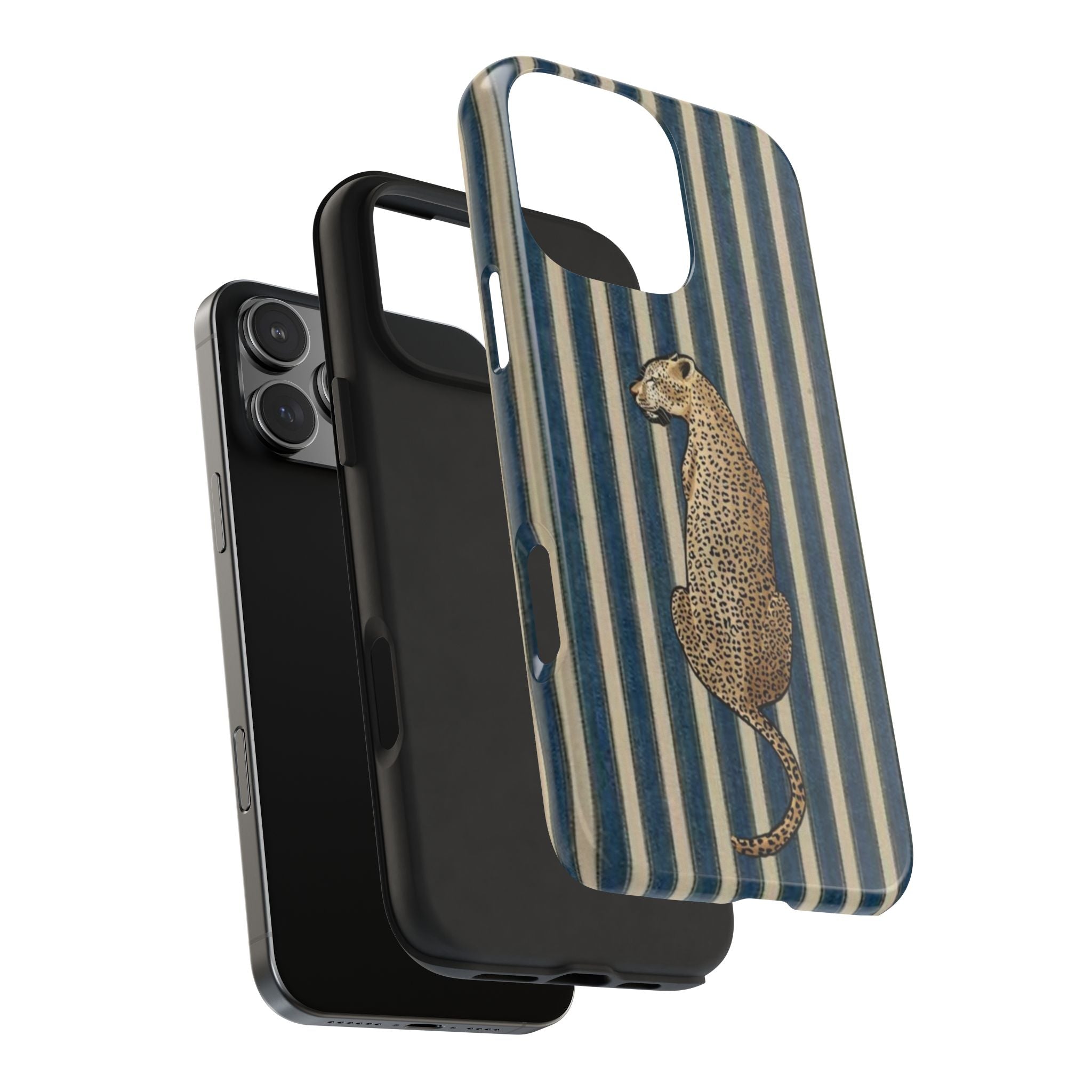 Leopard Vintage Blue Stripe