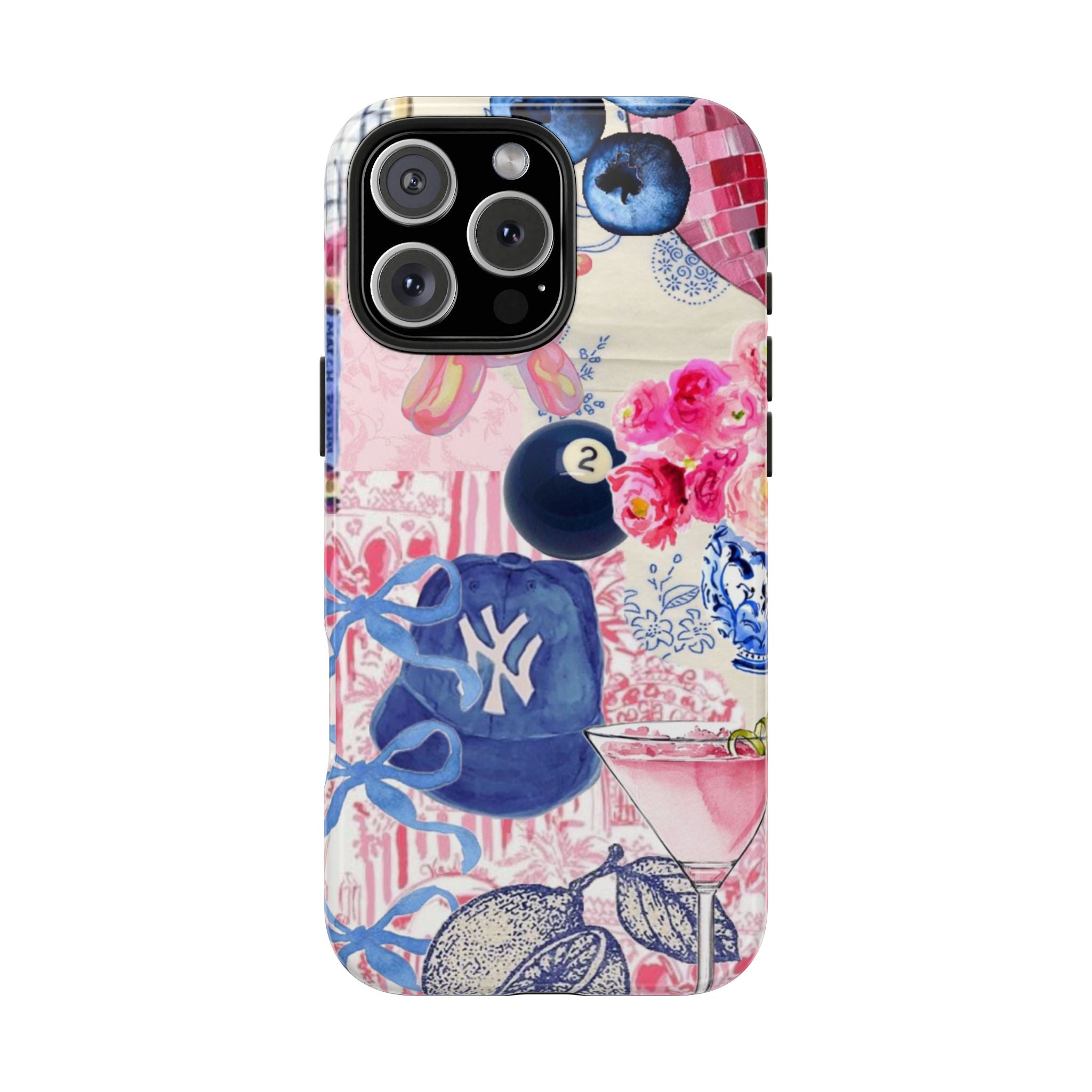 Pink Collage NY Cap, Martini & 8 Ball