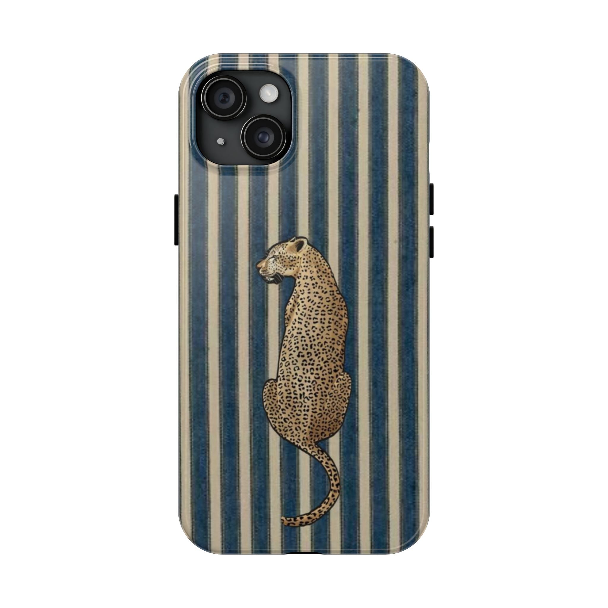 Leopard Vintage Blue Stripe