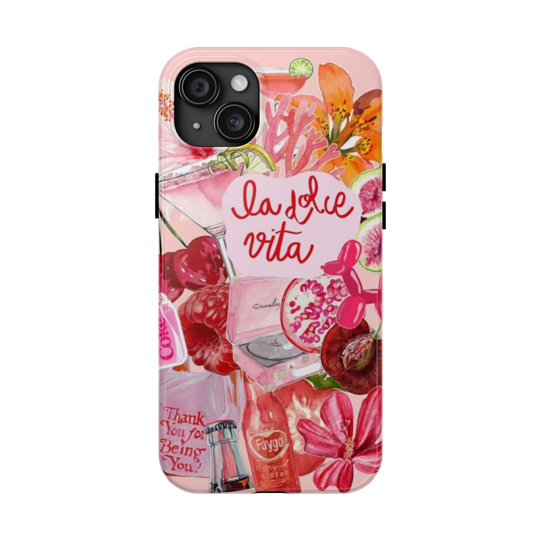 'La Dolce Vita' Pink Floral Collage