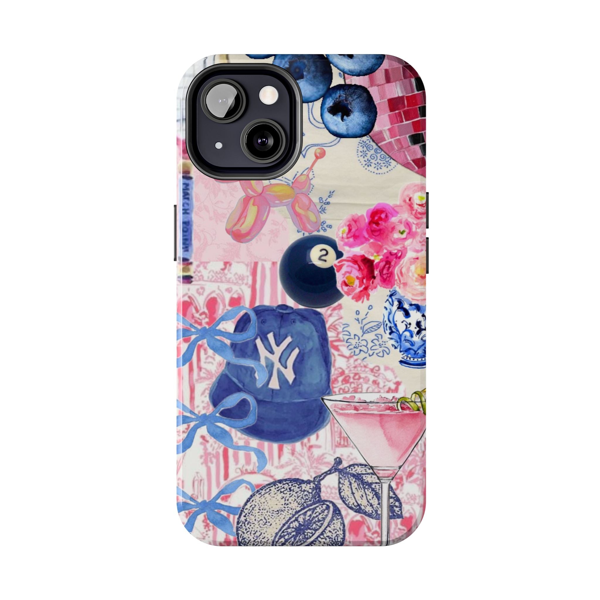 Pink Collage NY Cap, Martini & 8 Ball