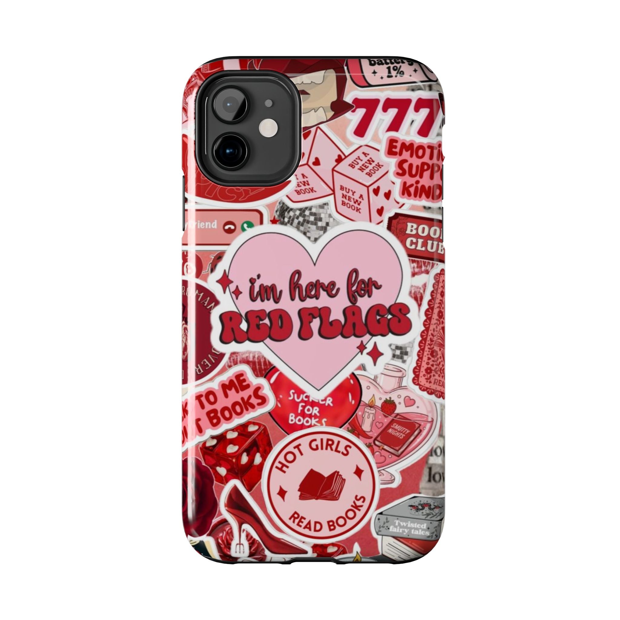 "I’m Here for Red Flags" Red Aesthetic Sticker Collage