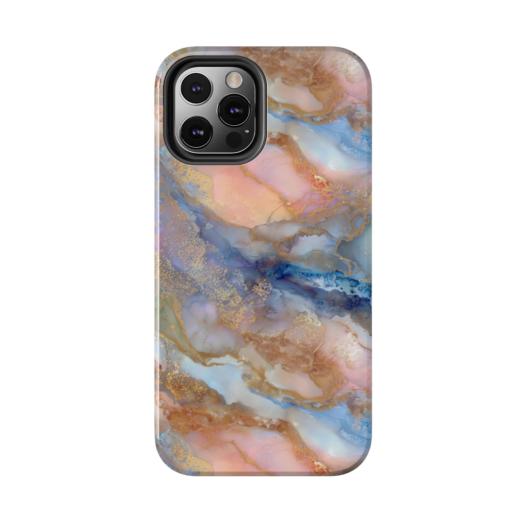 Rose Gold & Blue Abstract Marble