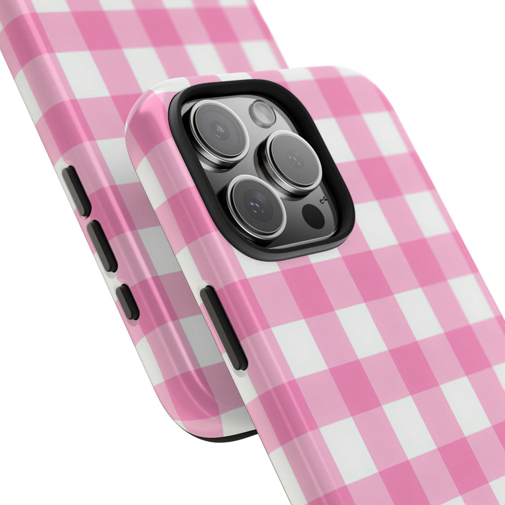 Pink Gingham Checked Pattern