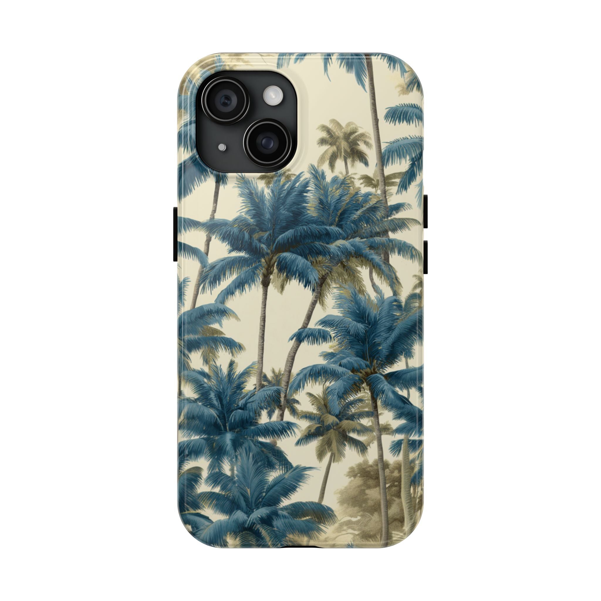 Blue Vintage Tropical Palm