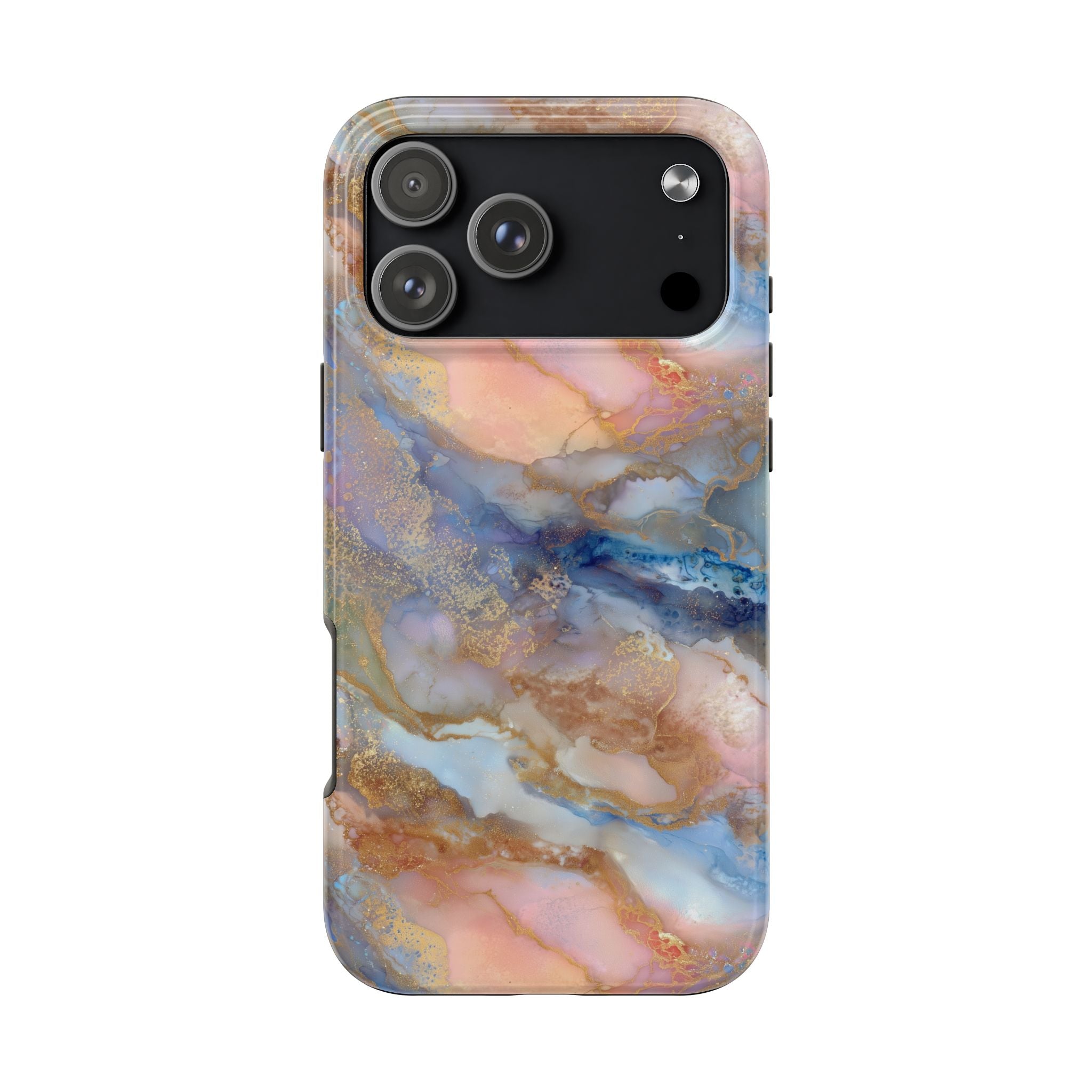 Rose Gold & Blue Abstract Marble