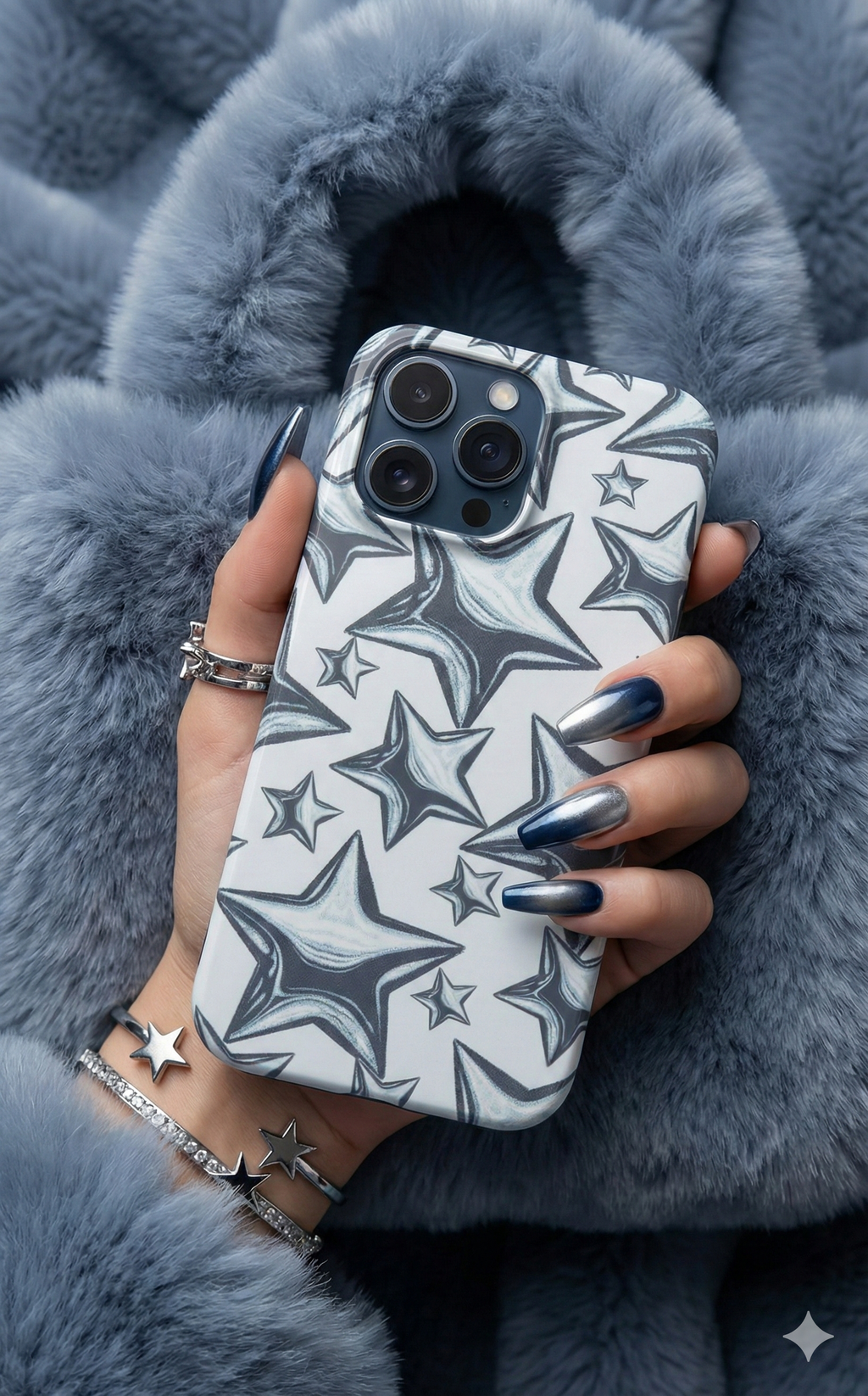 Blue Artistic Star Pattern