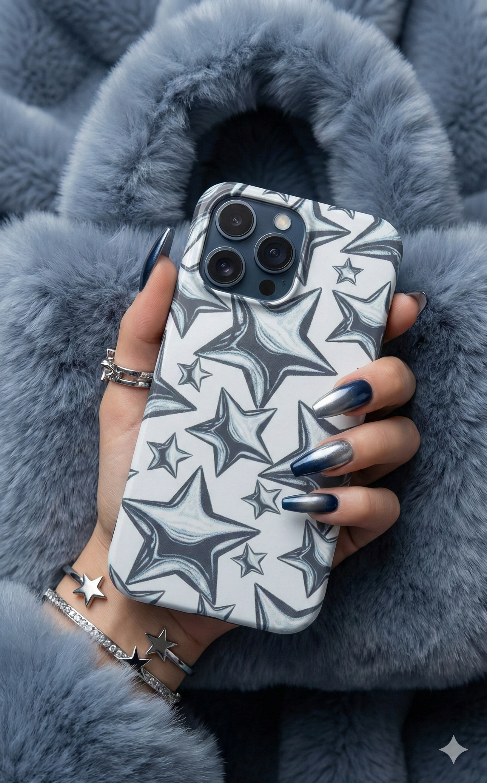 Blue Artistic Star Pattern
