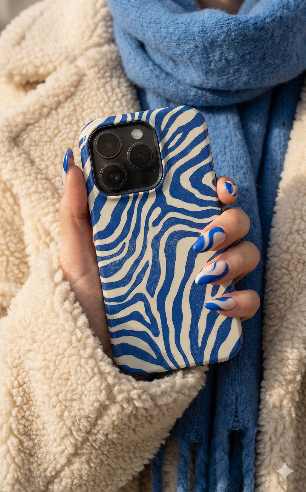 Blue Zebra Print
