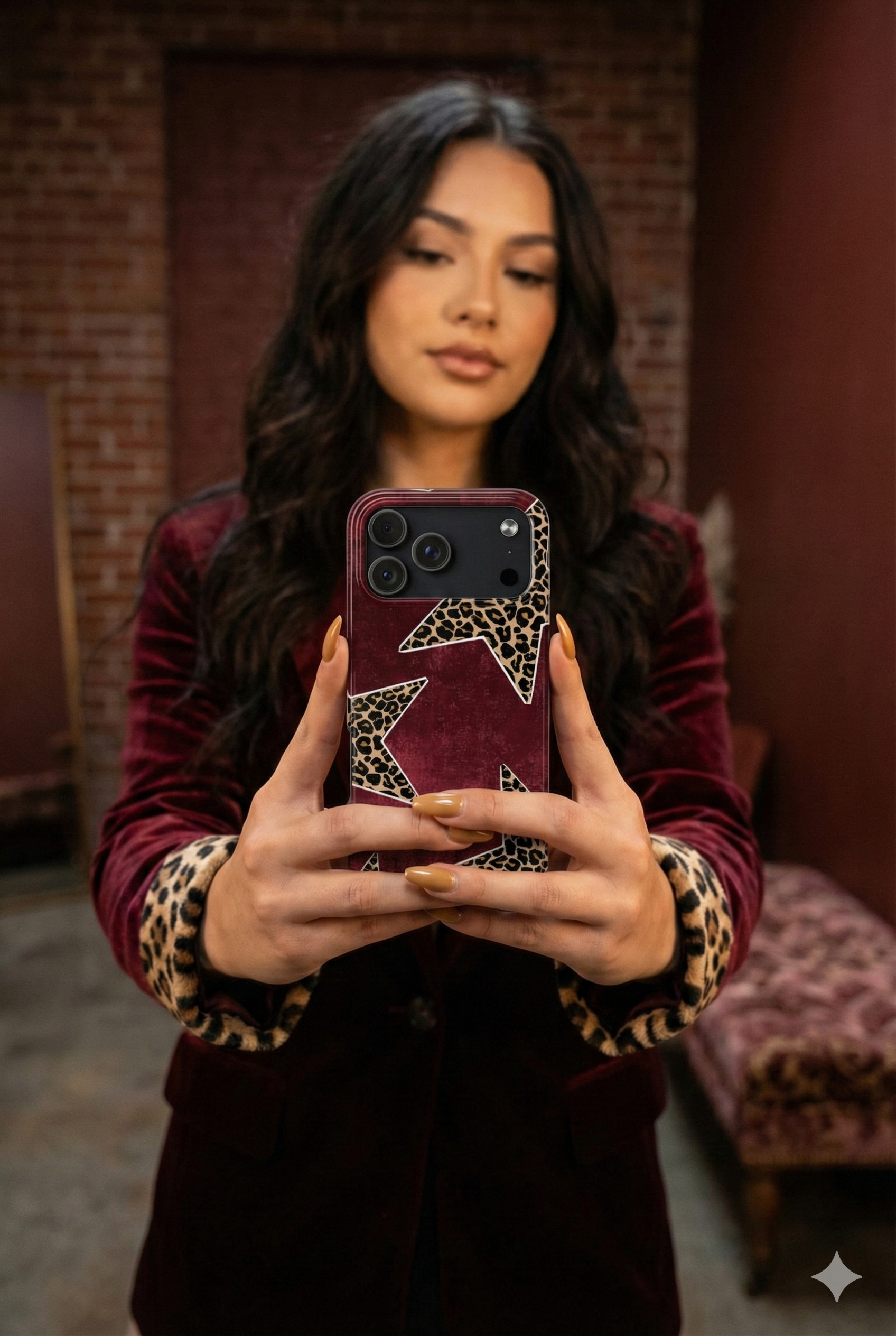 Burgundy Leopard Star