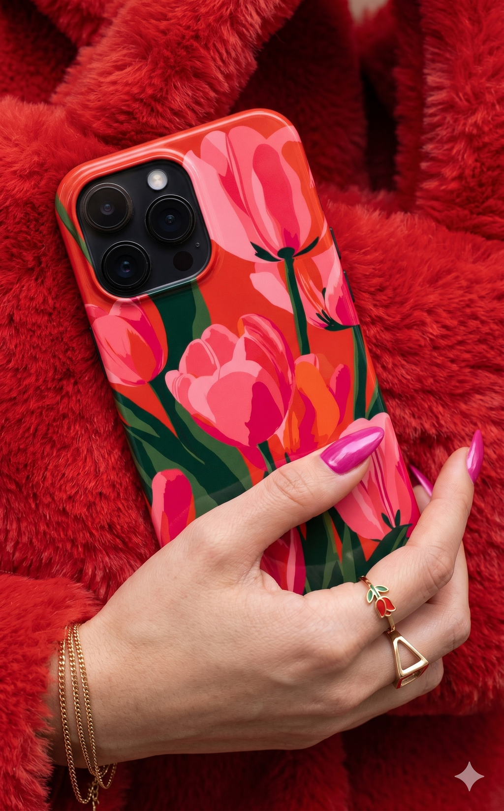 Tulip Bloom Red & Pink Floral
