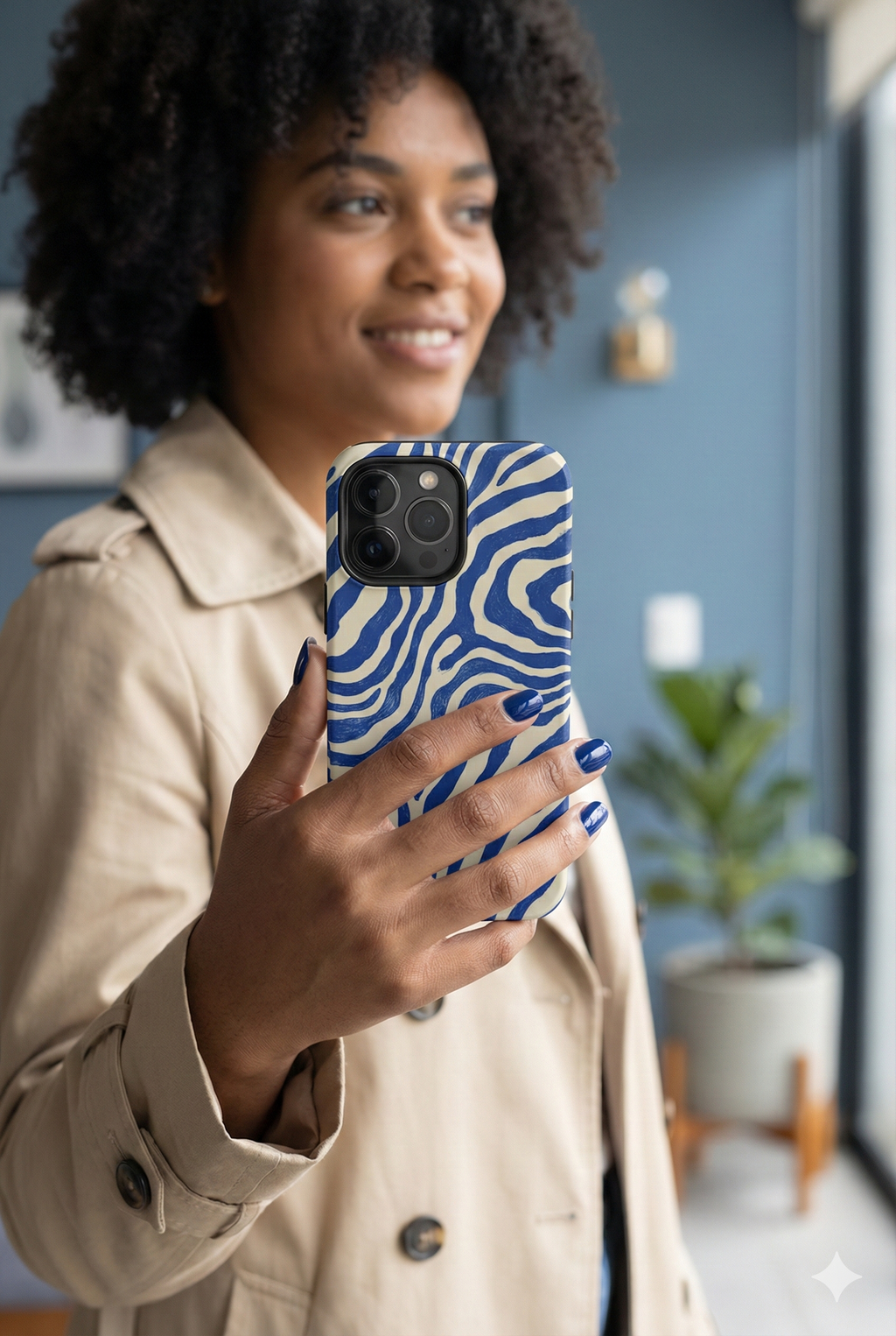 Blue Zebra Print