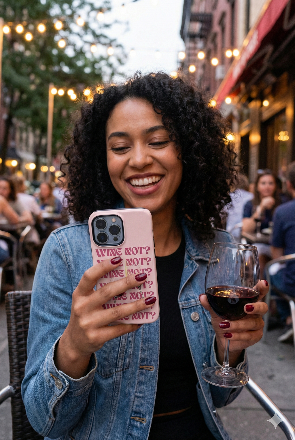 "Wine Not?" Pink Wine Glass
